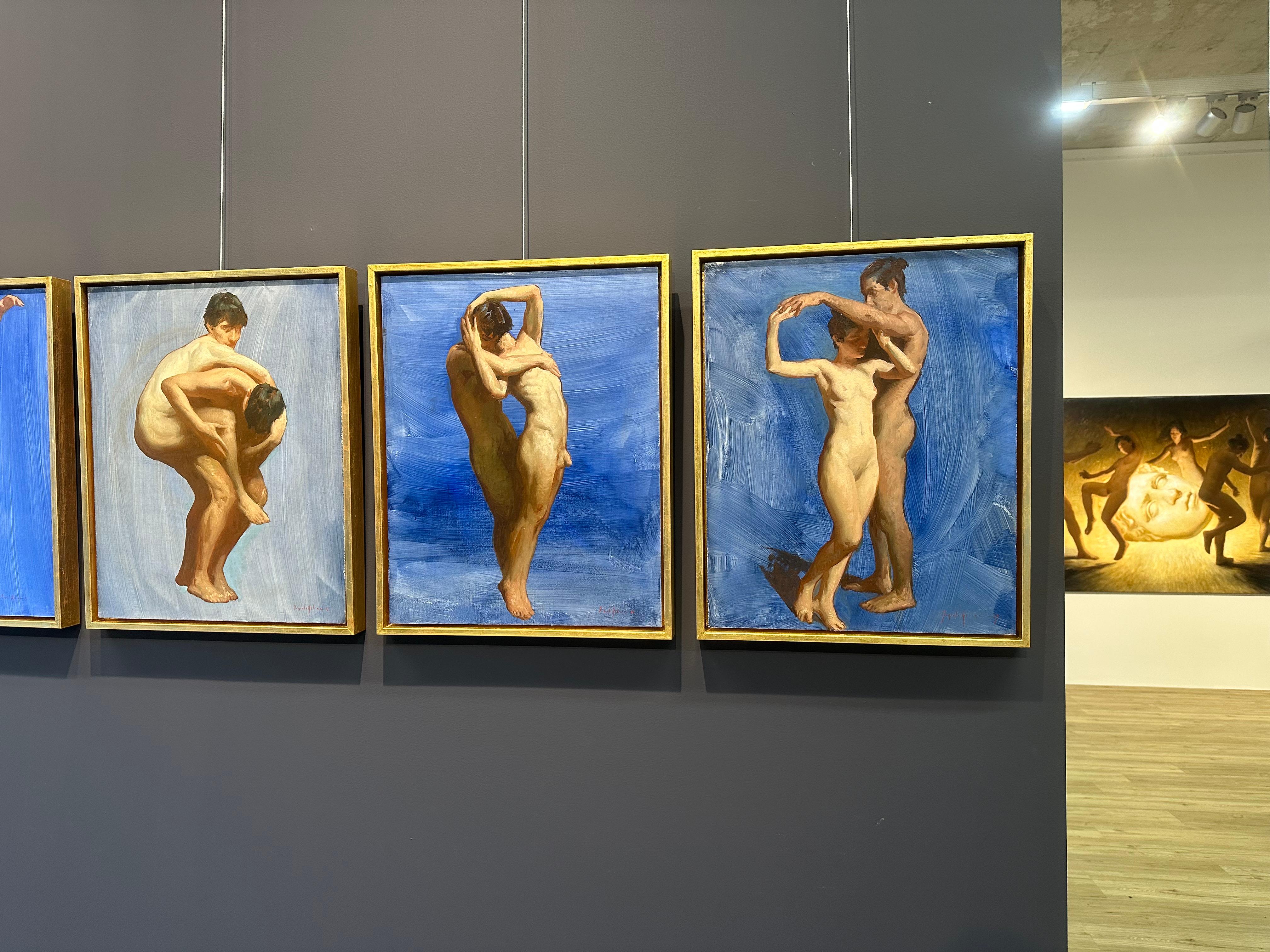 Paar #2- Zeitgenössisches Gemälde des 21. Jahrhunderts mit einem tanzenden nackten Mann und einer Frau  im Angebot 1