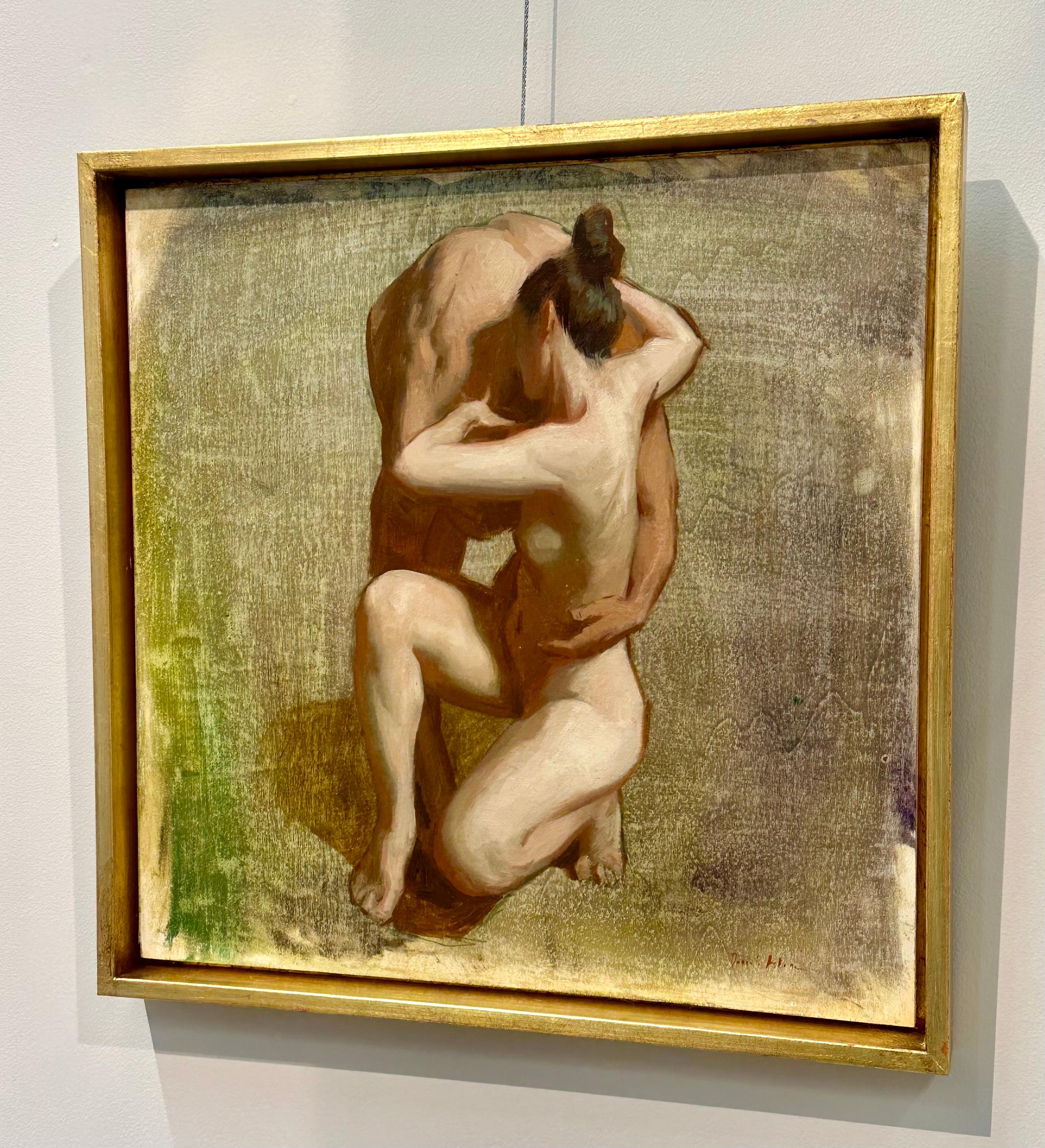 Couple - Peinture contemporaine du 21e siècle représentant un homme et une femme dansant nus  - Painting de Daniela Astone