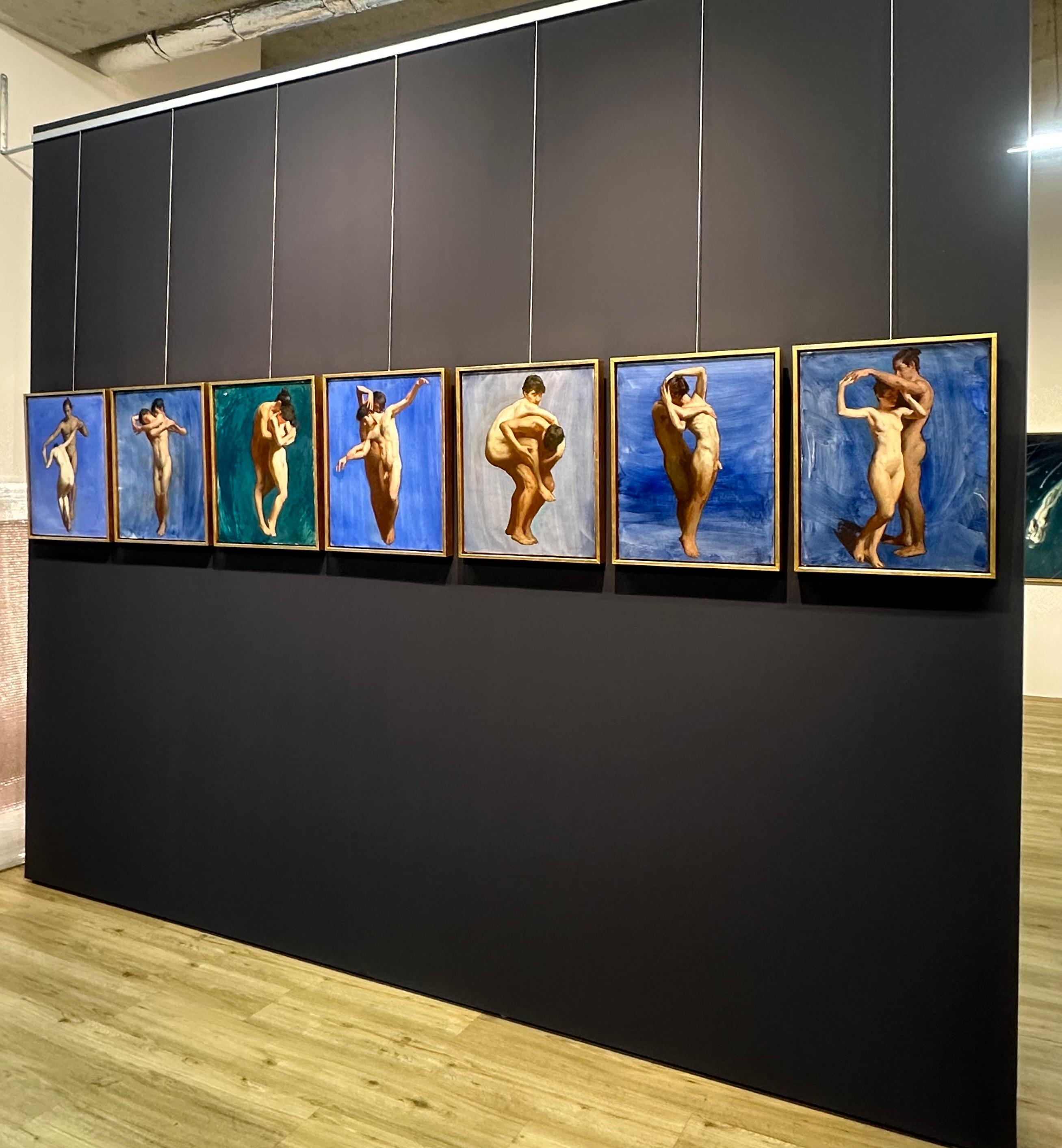 Couple #4- Peinture contemporaine du 21e siècle représentant un homme et une femme dansant nus  - Painting de Daniela Astone