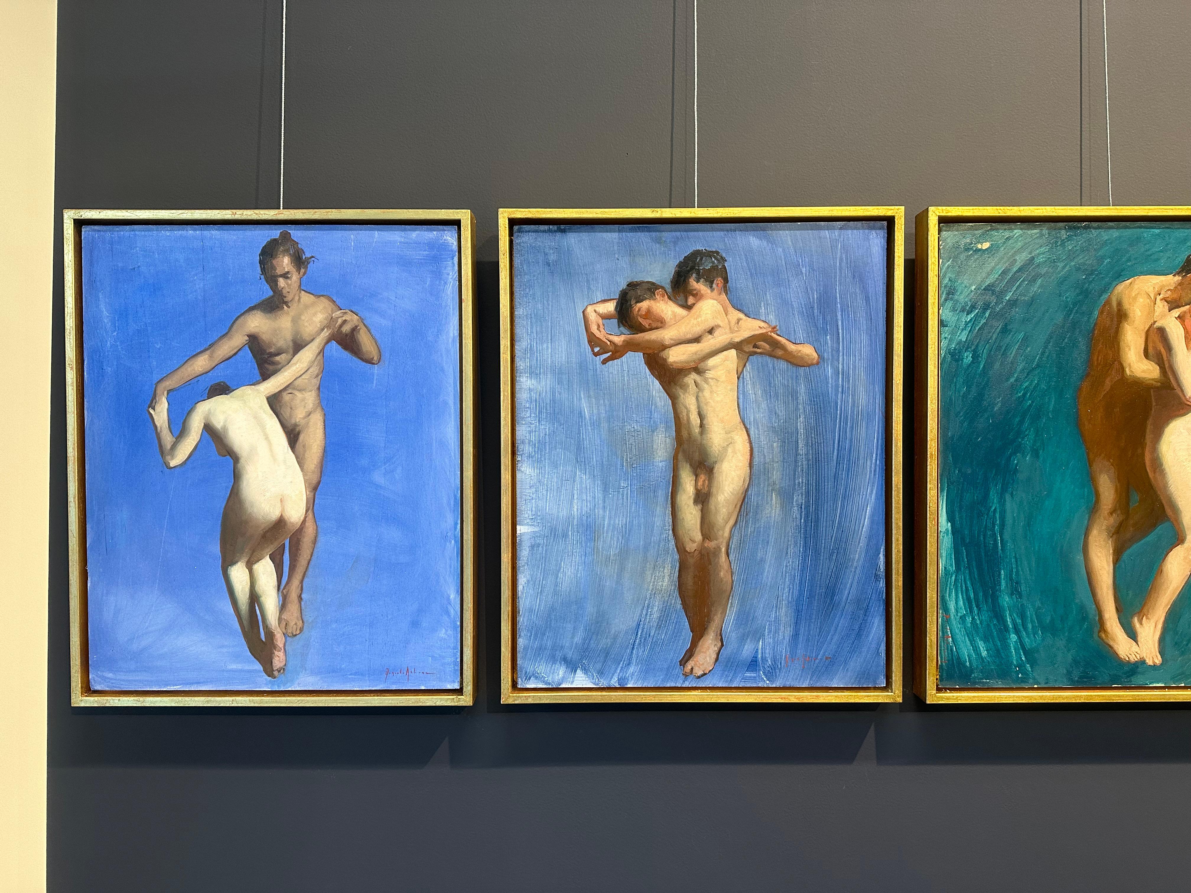 Couple #4- Peinture contemporaine du 21e siècle représentant un homme et une femme dansant nus  - Contemporain Painting par Daniela Astone
