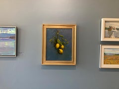 "Zitronen" zeitgenössisches realistisches Interieur gelbes grünes und blaues Stillleben