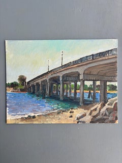 "North Haven Bridge" Impressionist oil painting, Sag Harbor Bridge, The Hamptons