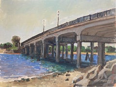 "North Haven Bridge" Impressionist oil painting, Sag Harbor Bridge, The Hamptons