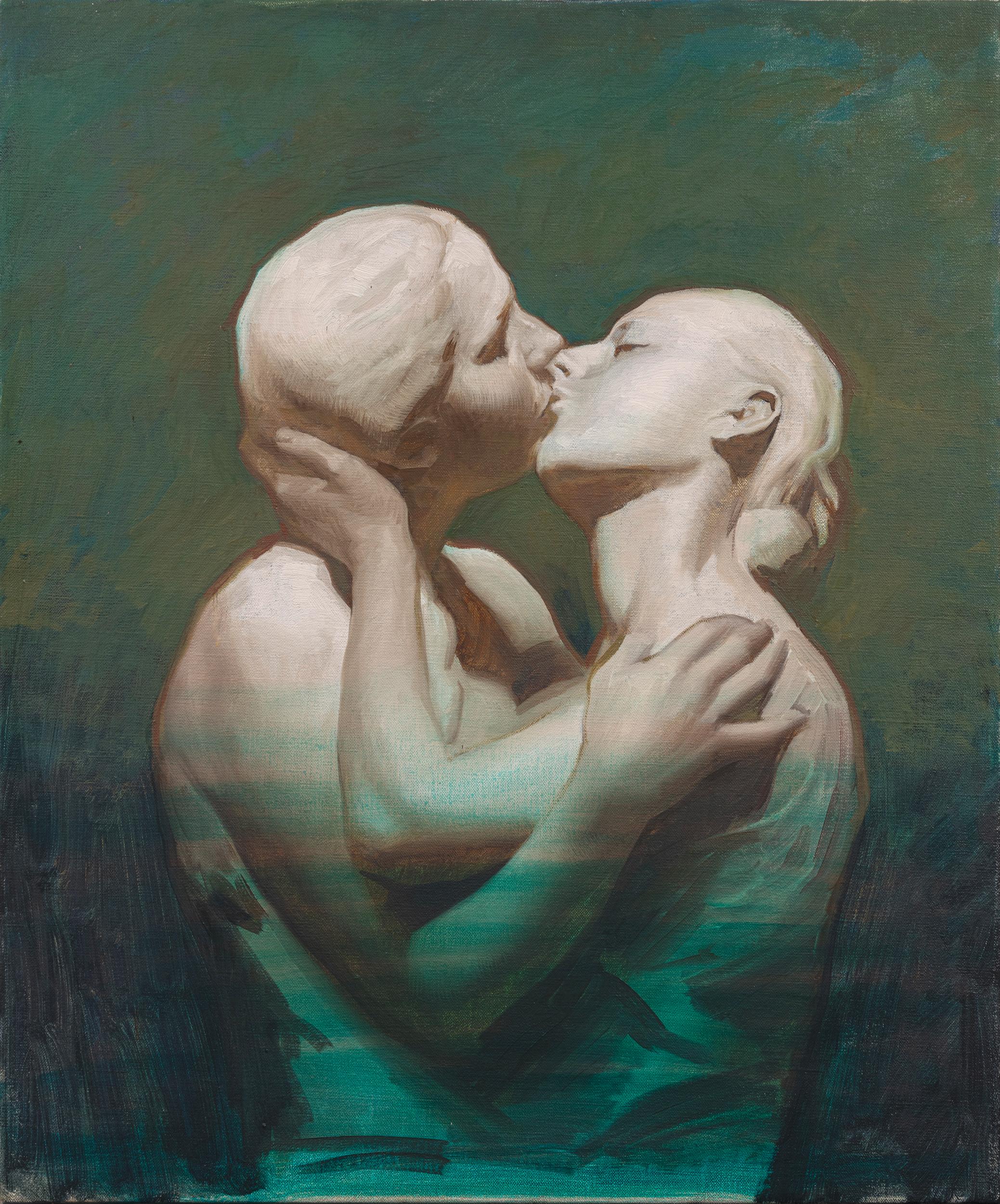 Daniela Astone Nude Painting - Tribute to the sculpture Alimondo Ciampi- 21st Century contemporary painting 