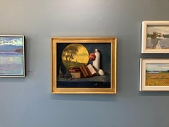 "Un Histoire Ancienne" bodegón realista contemporáneo de libros y objetos