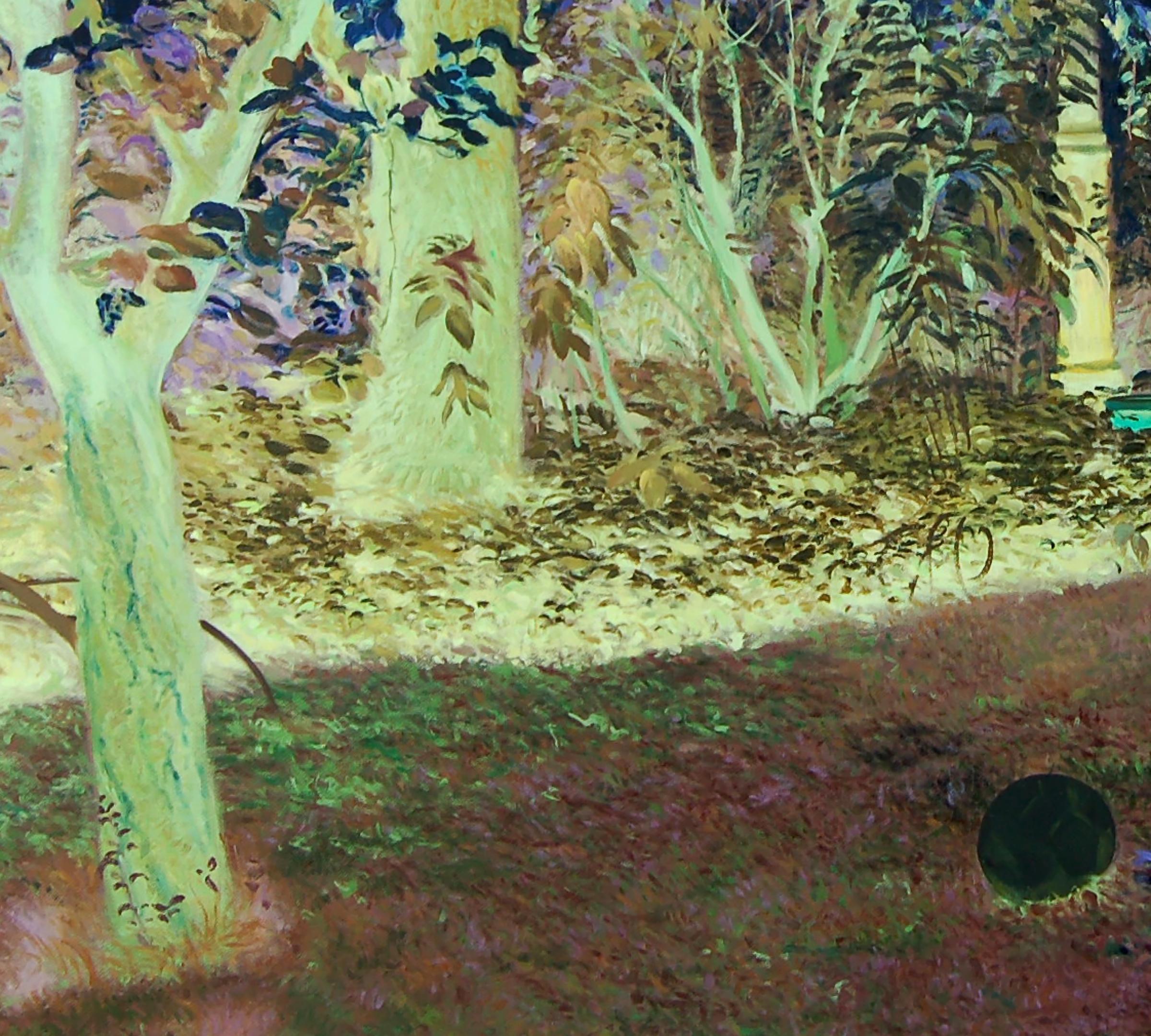Oana S Garden 21st Century Landscape Green Blue Trees Forest Figurative