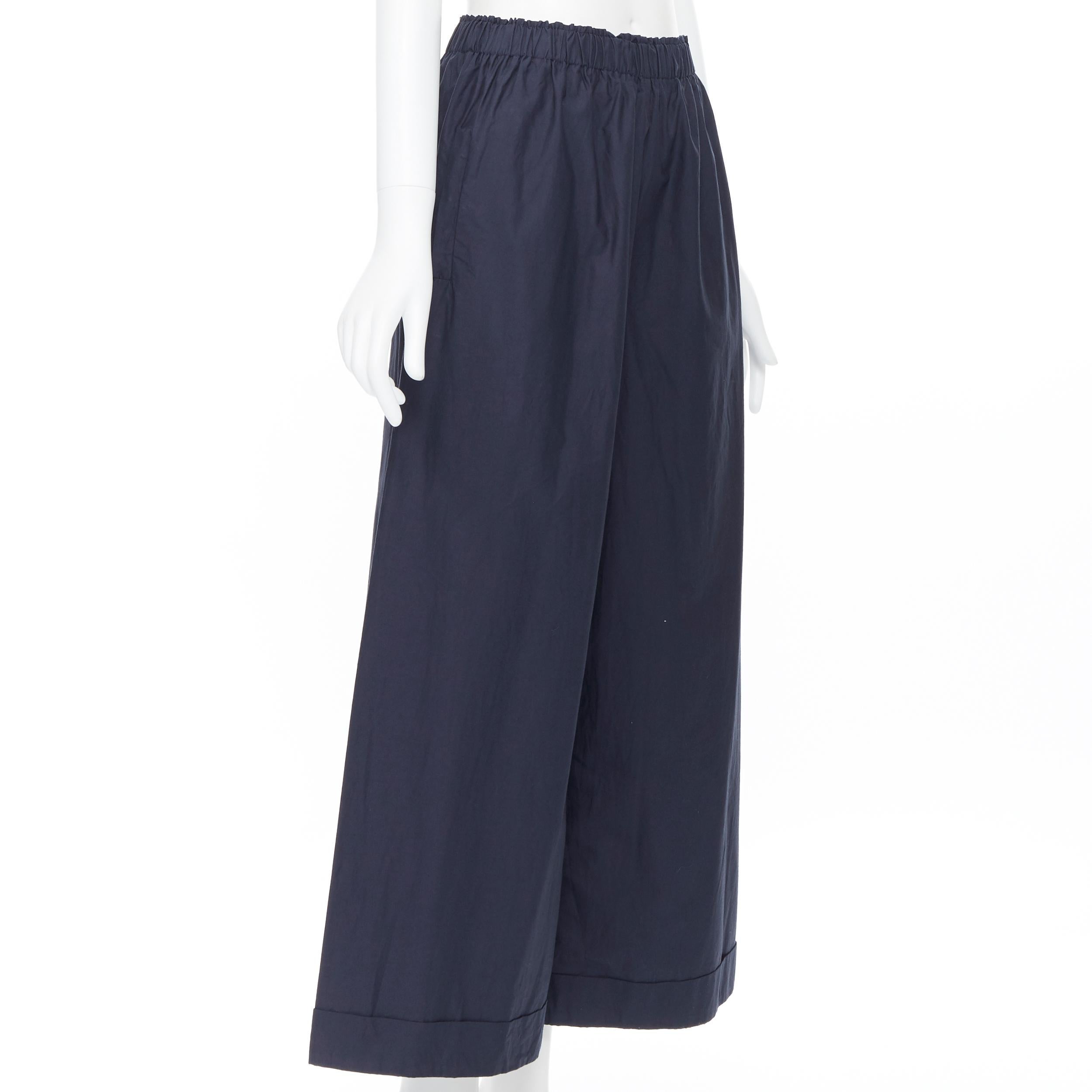 DANIELA GREGIS 100% cotton pleated waist band cuffed hem wide leg pants In Excellent Condition In Hong Kong, NT