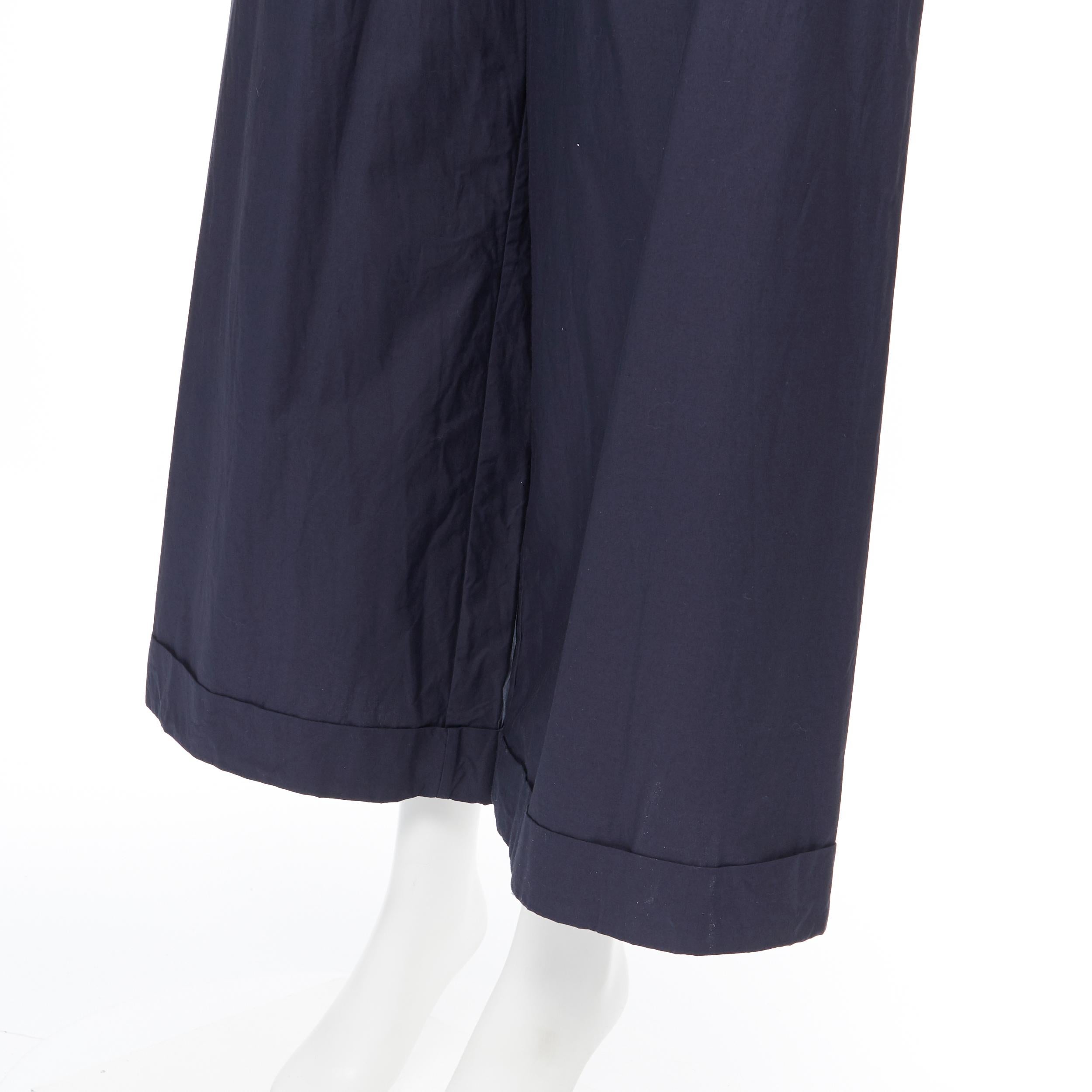 DANIELA GREGIS 100% cotton pleated waist band cuffed hem wide leg pants 4