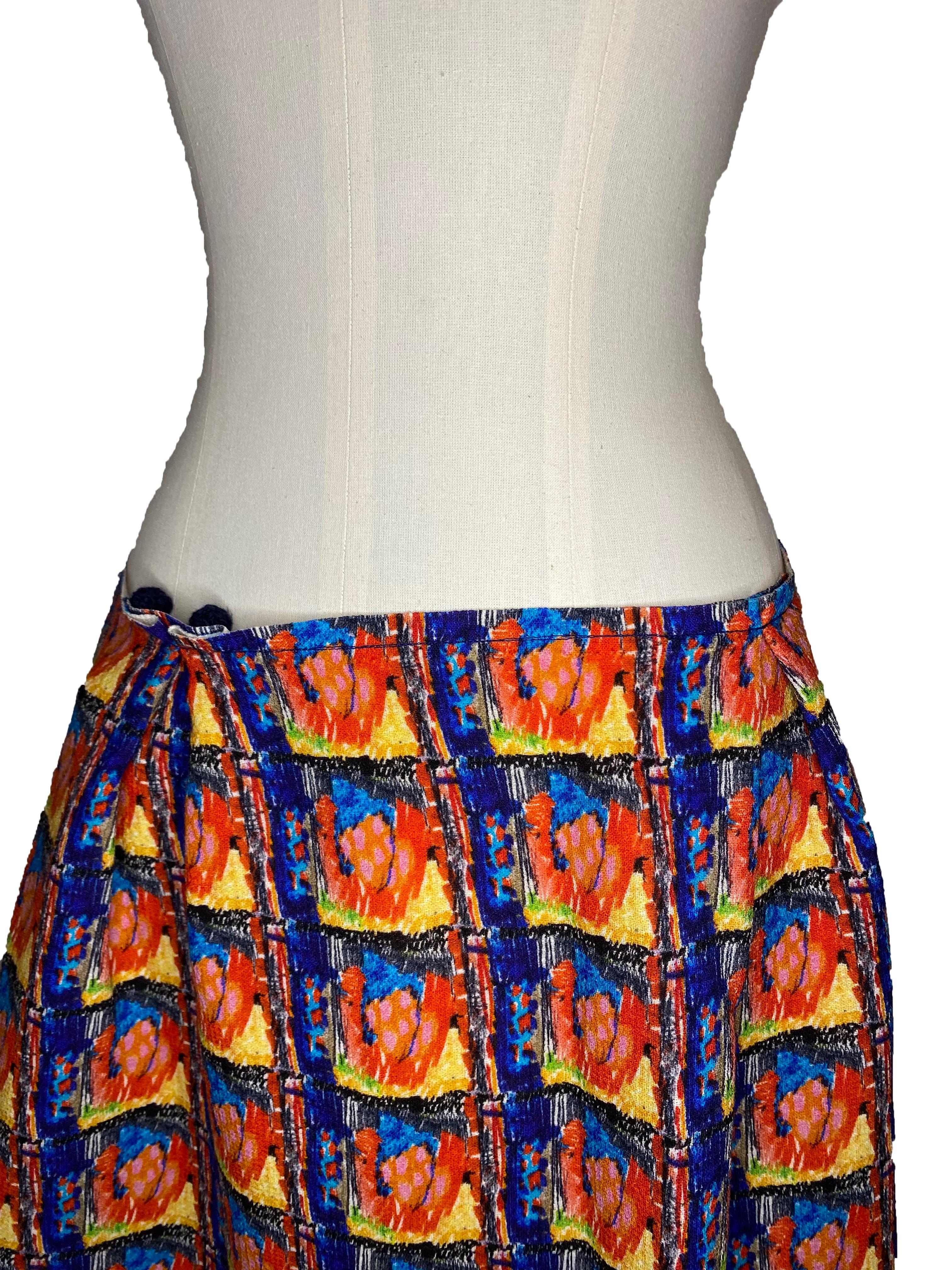 Black Daniela Gregis Multicoloured Patterned Wool Skirt