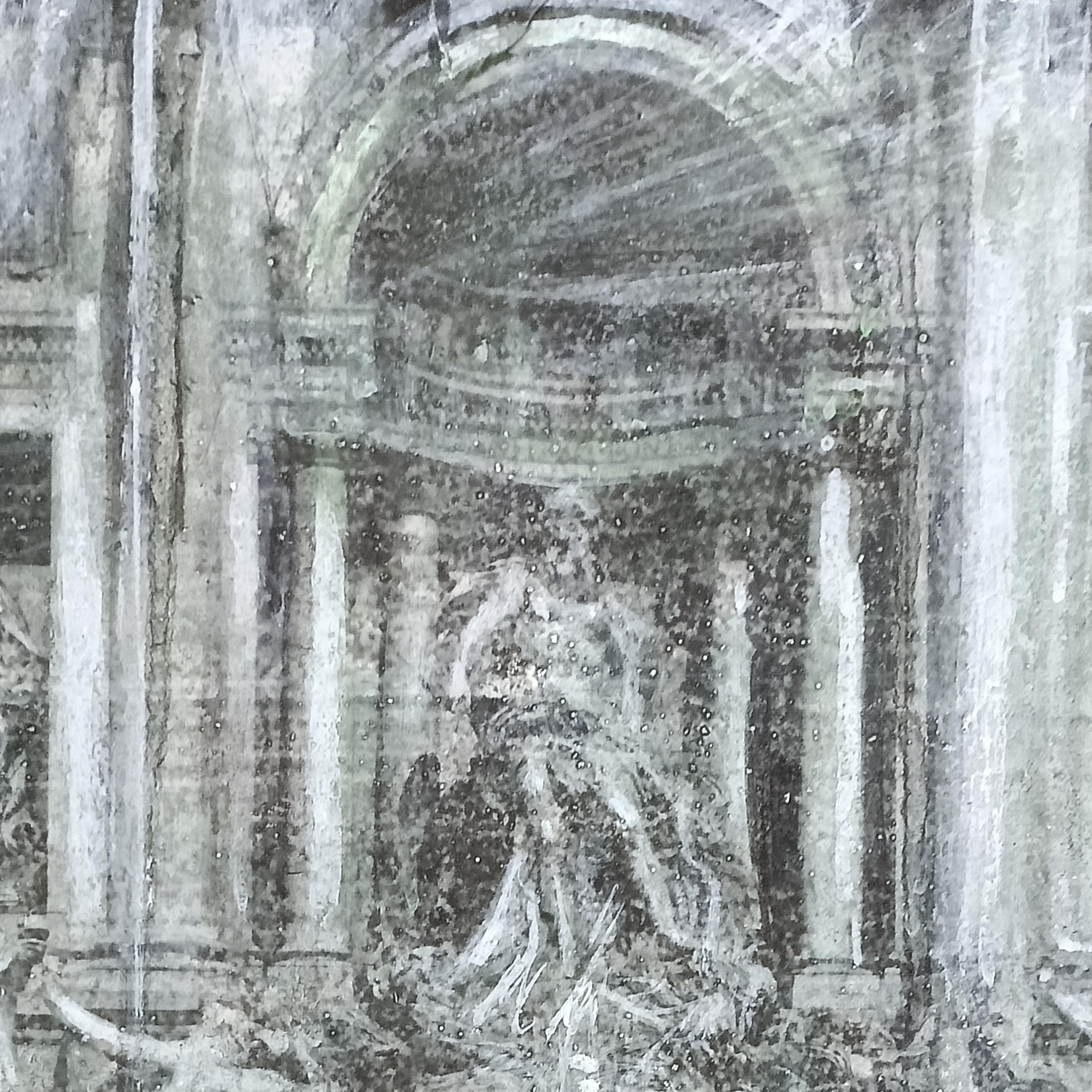 Fontana di Trevi - Gray Figurative Painting by Daniela Gullotta