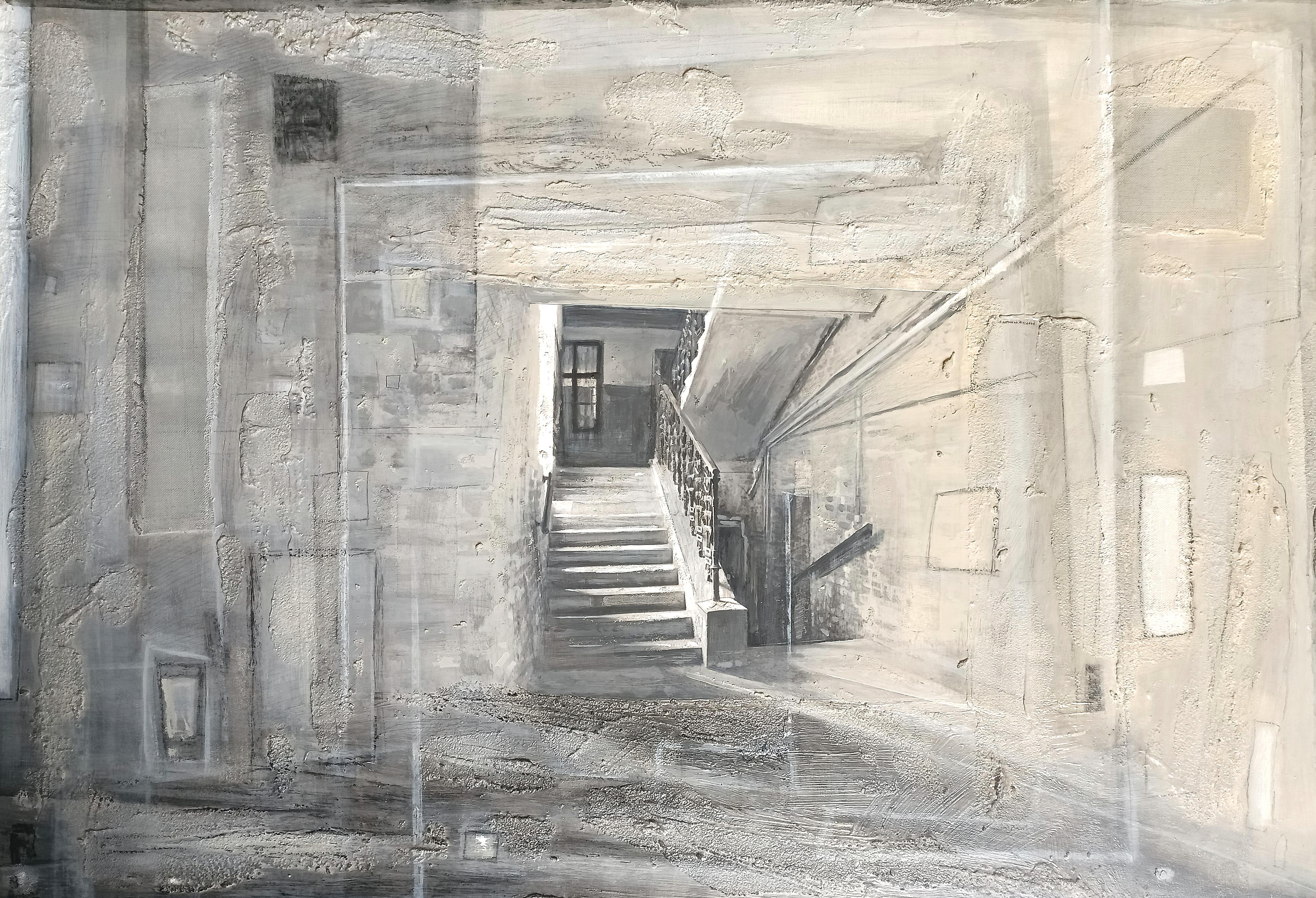 Daniela Gullotta Landscape Painting - Interior - Stairs 1