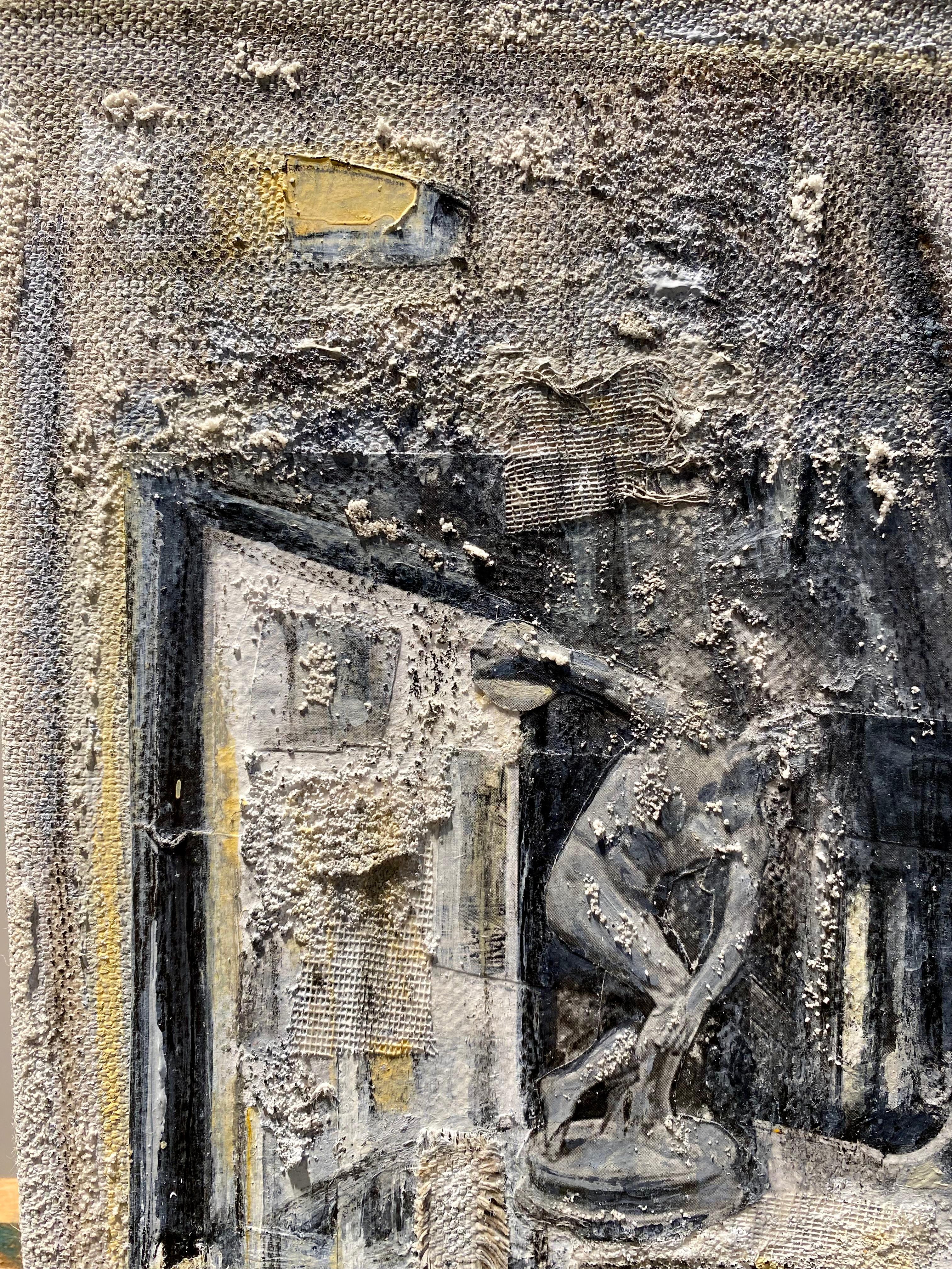 ''Interno con Discobolo'', contemporain, peinture à l'huile originale. - Contemporain Painting par Daniela Gullotta