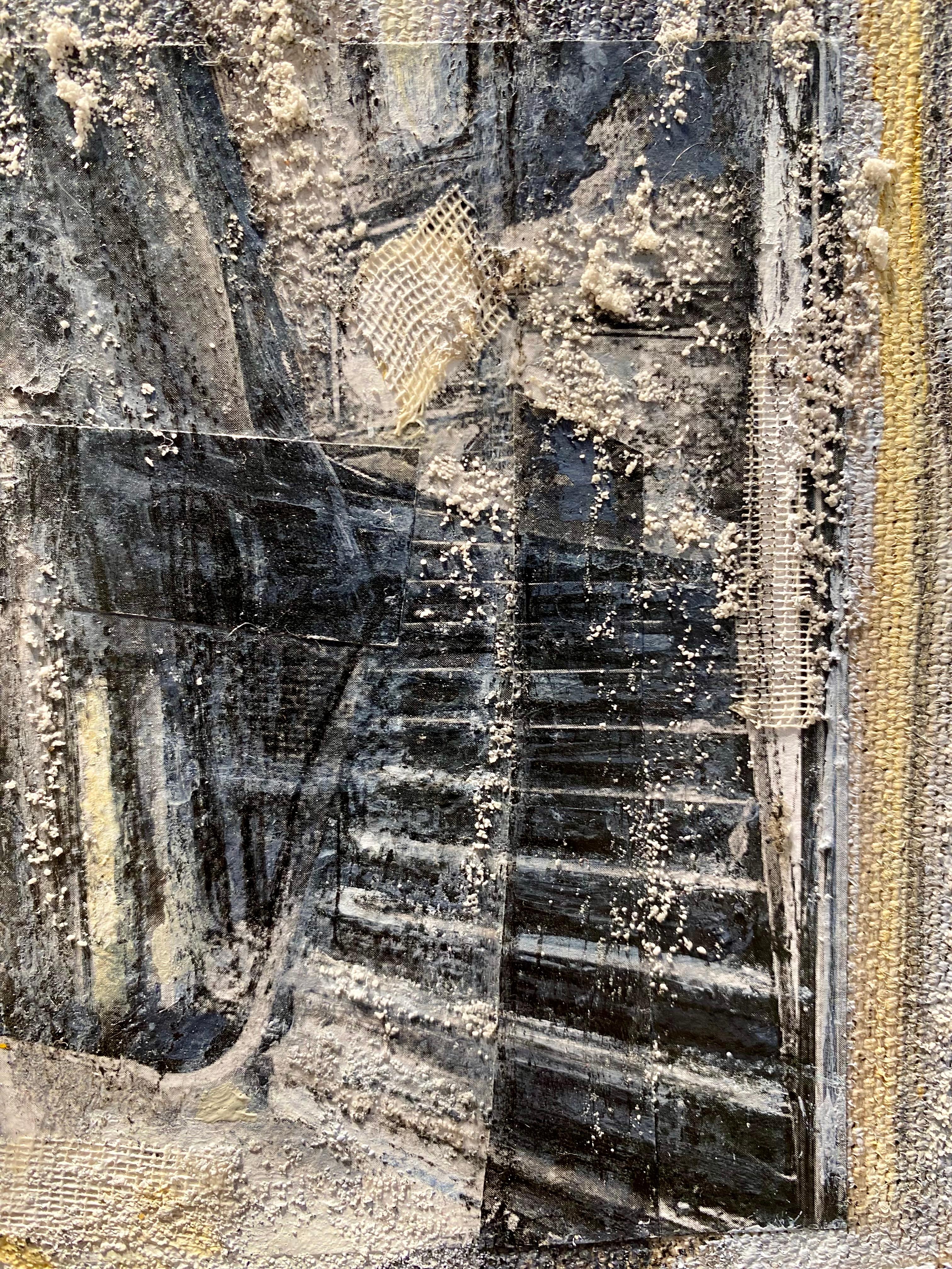 ''Interno con Discobolo'', contemporain, peinture à l'huile originale. - Marron Interior Painting par Daniela Gullotta