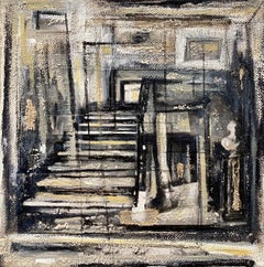 ''Interno con mezzo busto'', contemporary, original oil painting