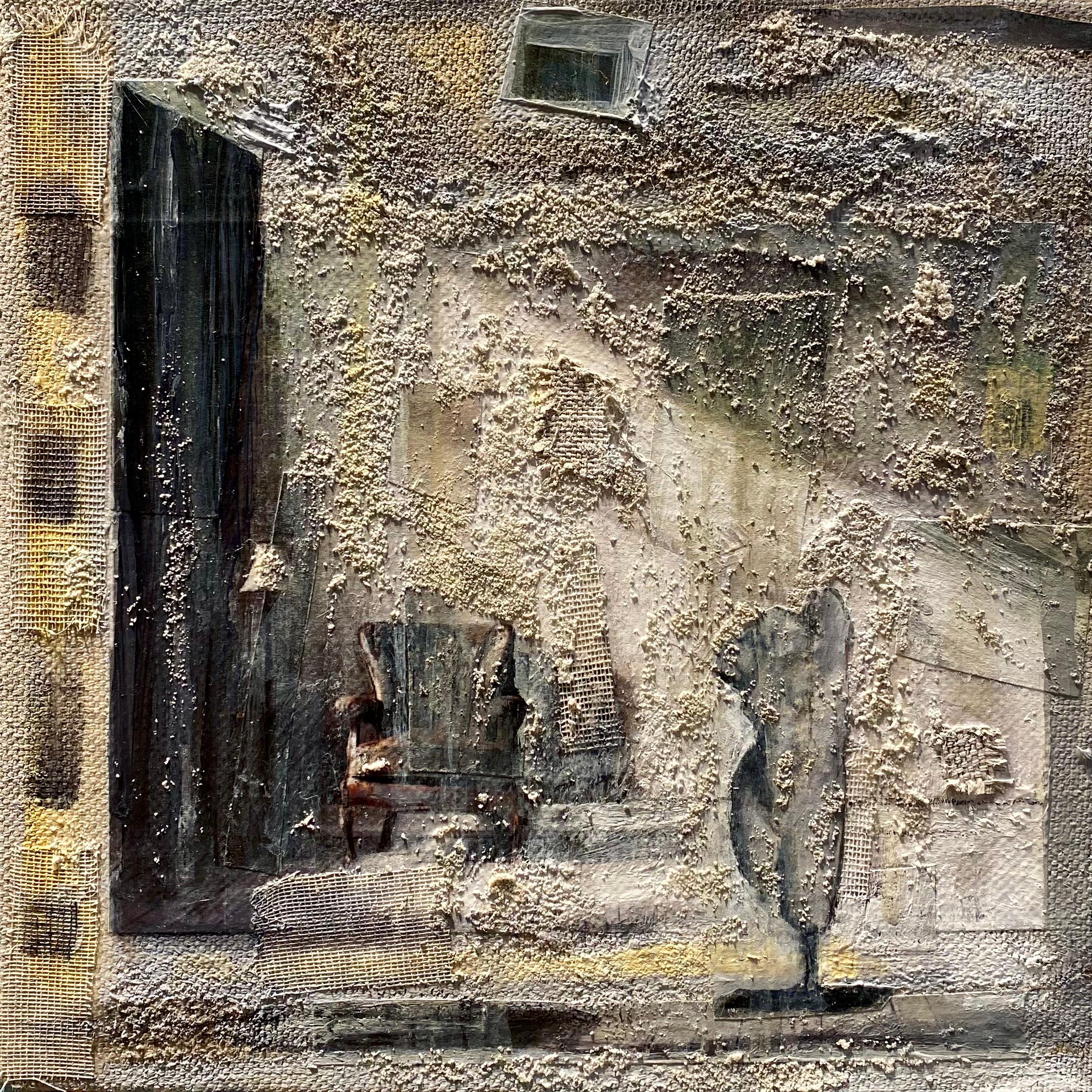 ''Interno con Vener'', contemporain, peinture à l'huile originale