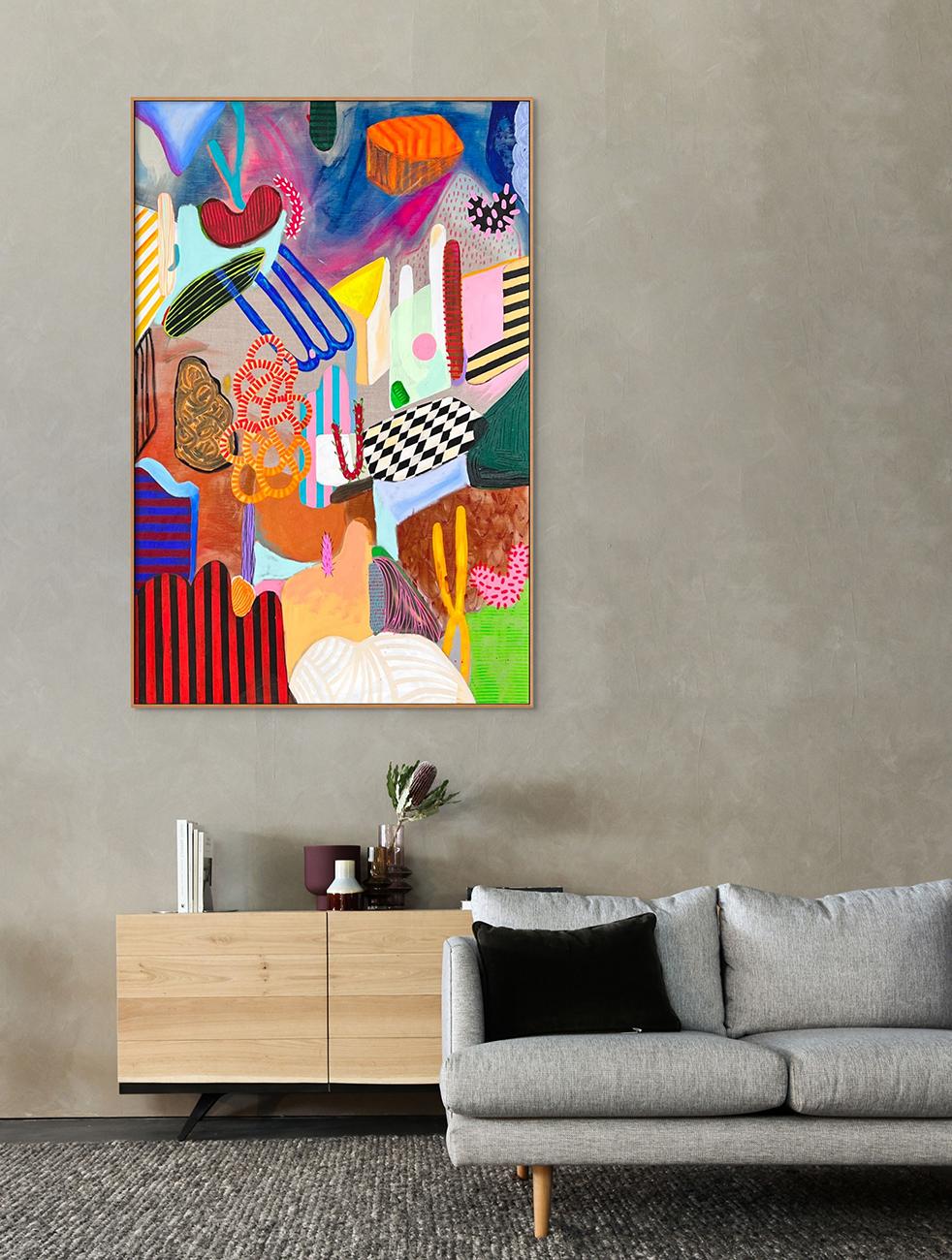 Giardino giocoso II (pittura astratta) - Painting di Daniela Marin