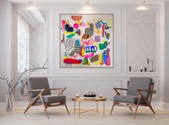 Refuge from an inhabited desert (Abstract painting)