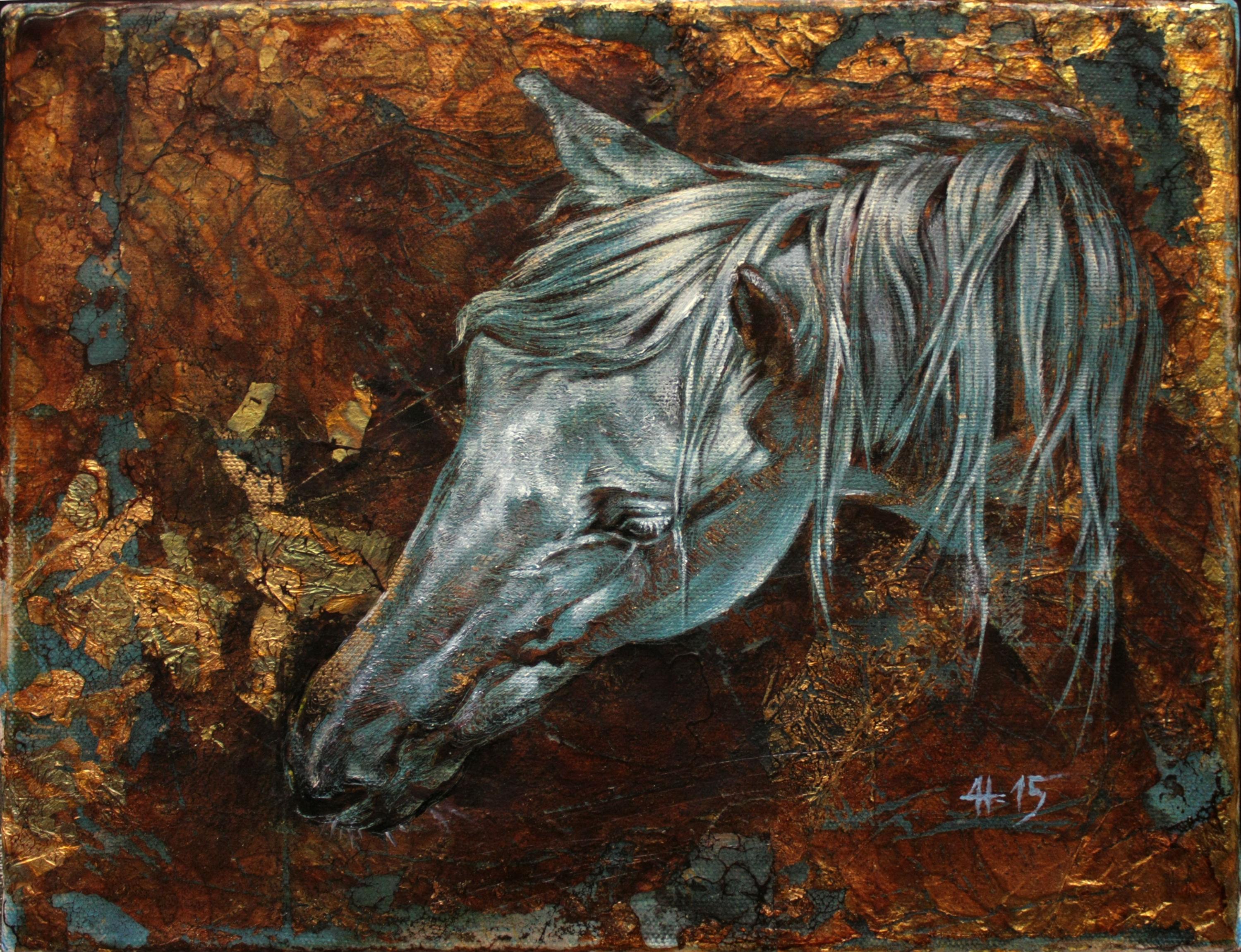 Daniela Nikolova Animal Painting - Encaustic and Oil on Canvas
