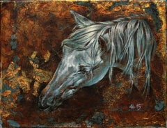 Encaustic and Oil on Canvas