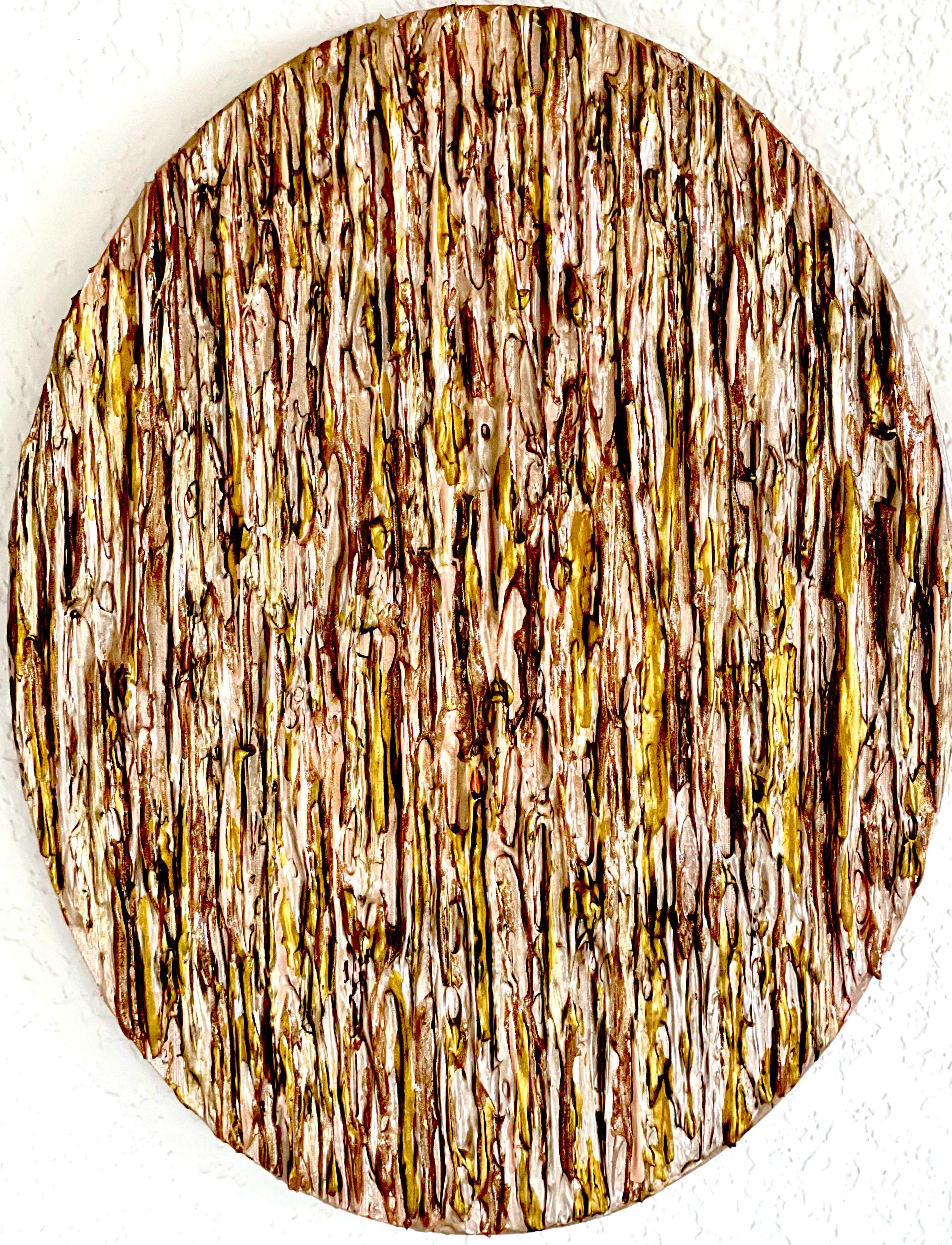 â€œODEâ€ - Composition of 13 Oval Paintings, Mixed Media on Canvas - Contemporary Mixed Media Art by Daniela Pasqualini