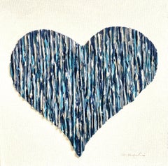 Bright Love - Blue & Silver, Mixed Media on Canvas