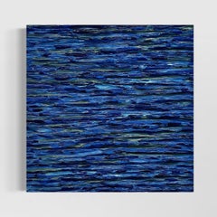 Melodie Monocromatiche - Blu classico, tecnica mista su tela