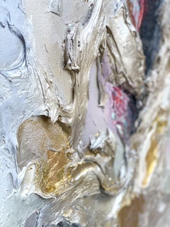 Poetic Landscape II - Magenta, Mixed Media on Canvas