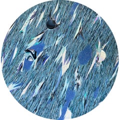 RIFLESSO BLUE-Collaboration A. Voss & D.Pasqualin, Mixed Media on Wood Panel