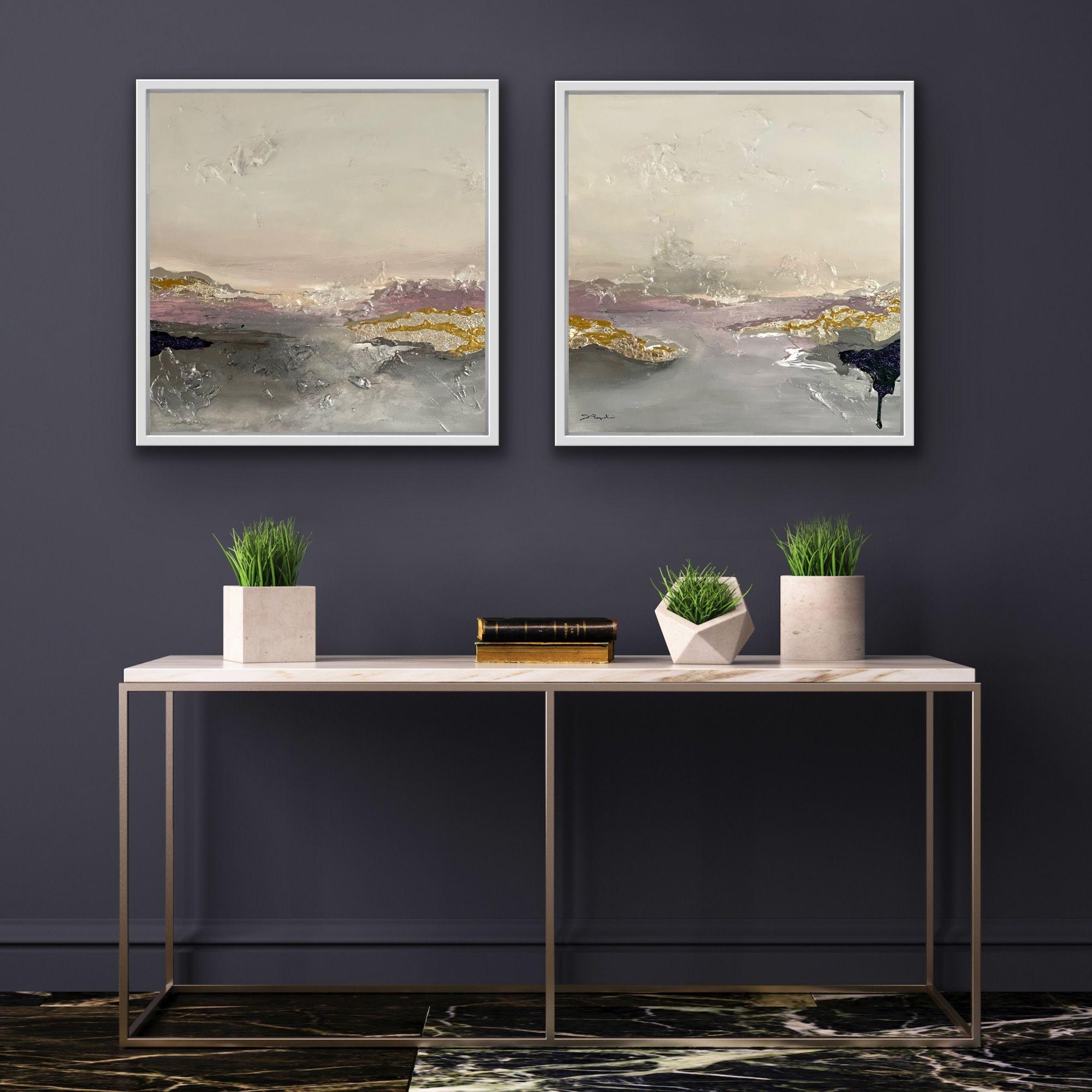 This serie is about sensitivity to our surroundings.... ethereal introspective landscape opposed to realistic one . My goal is to let the viewer completes the painting with what is personally meaningful creating space for his memories and his
