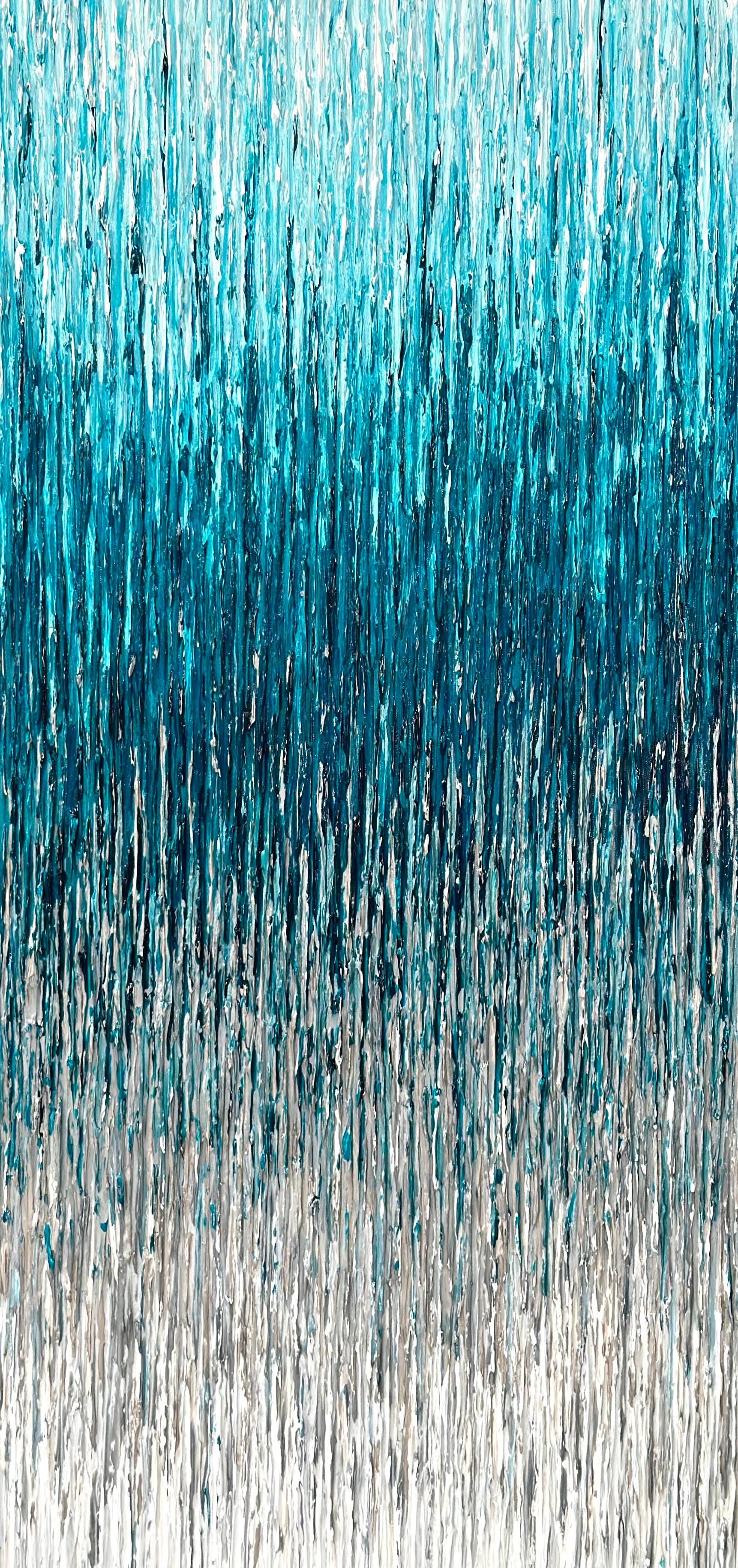 Abstract Painting di Daniela Pasqualini - Island Vibes - smeraldo - Pittura acrilica astratta minimale