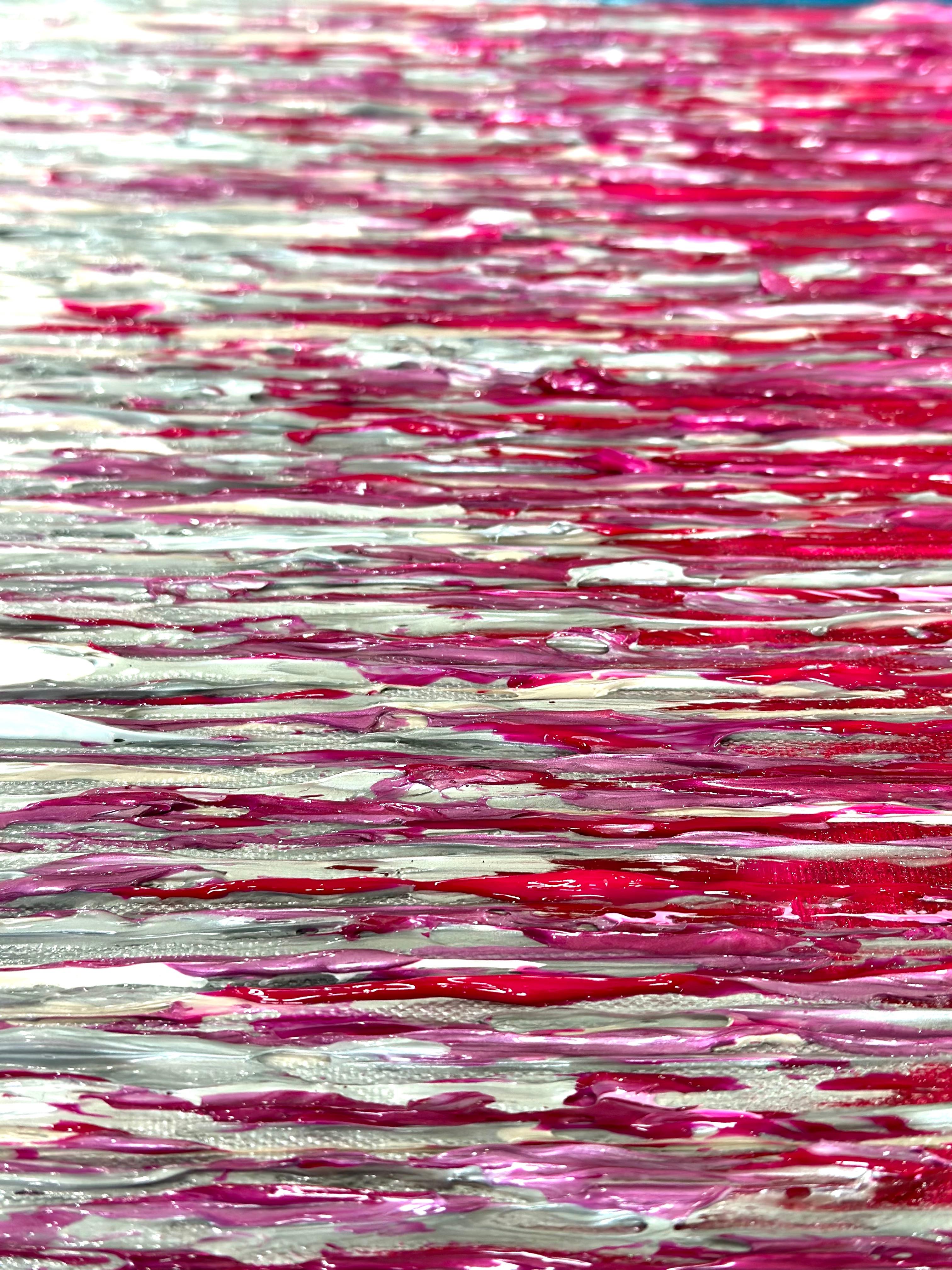 Island Vibes - Magenta - Pittura acrilica astratta minimalista - Painting Astratto di Daniela Pasqualini