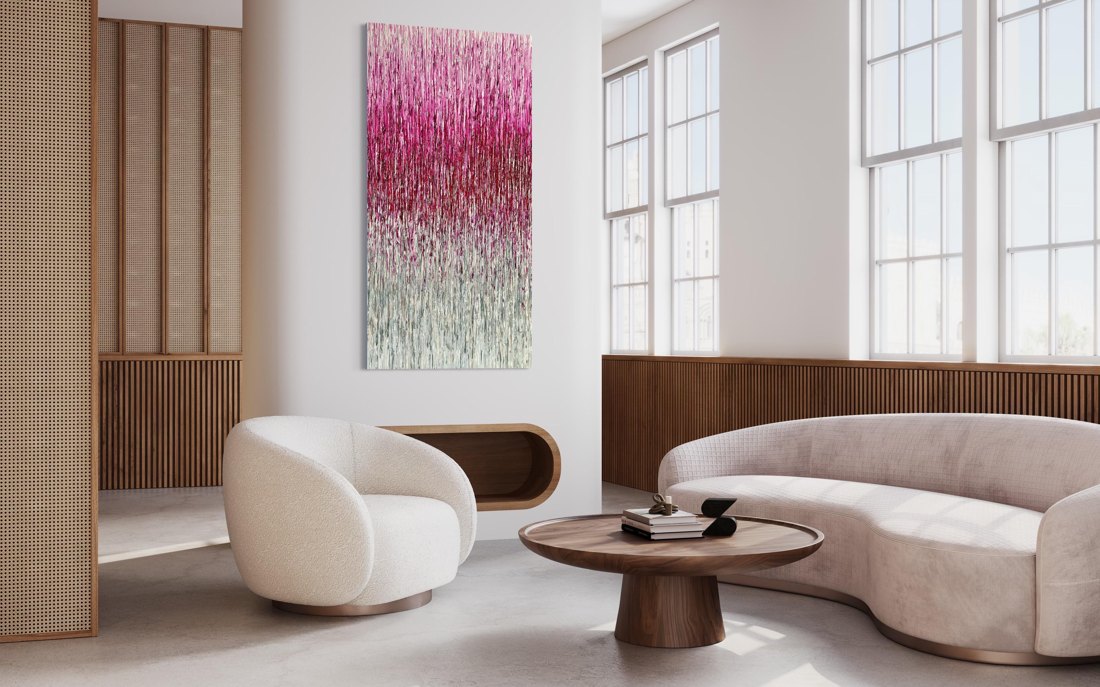 Island Vibes - Magenta - Pittura acrilica astratta minimalista - Abstract Painting Nero di Daniela Pasqualini