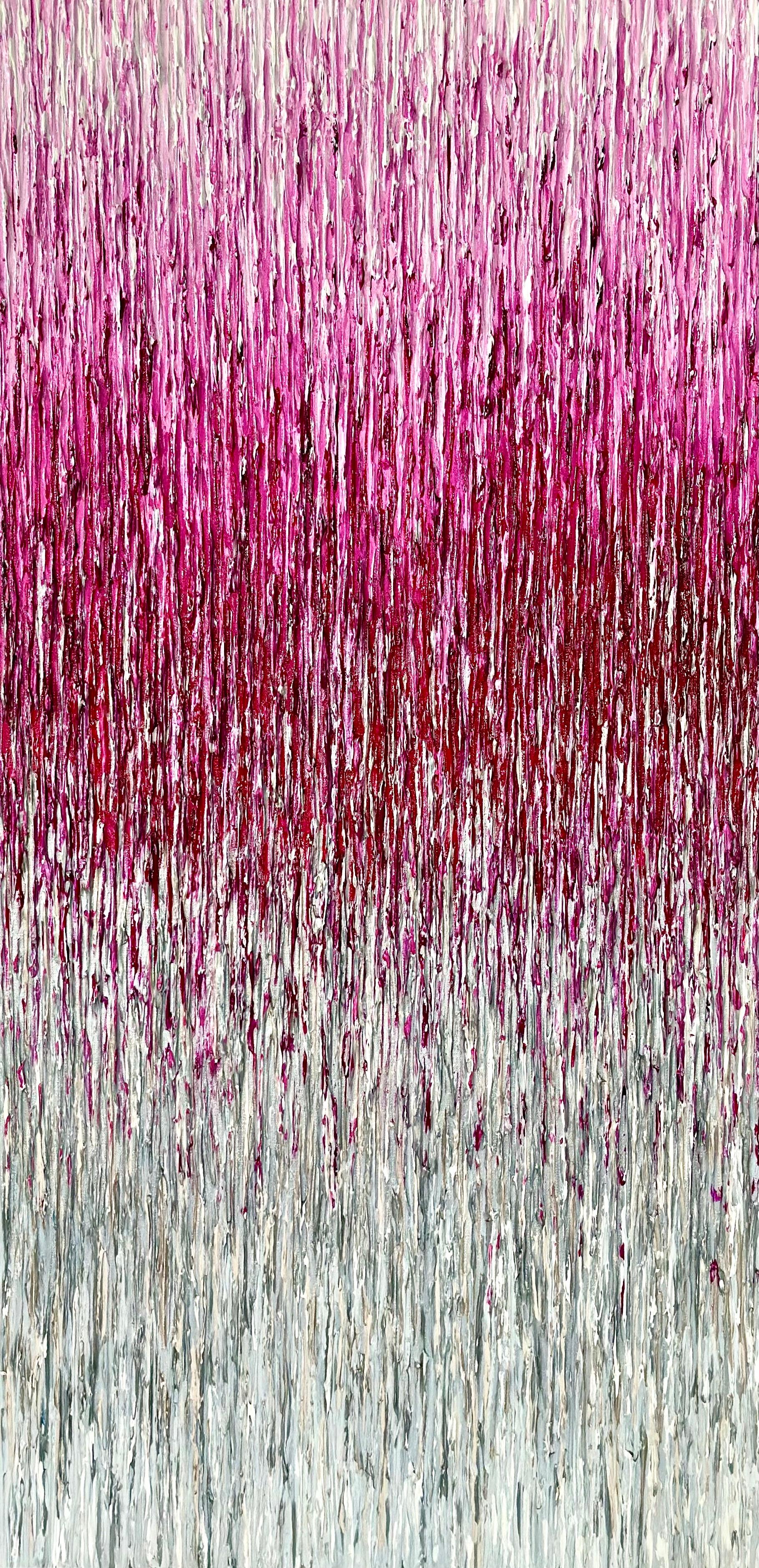 Abstract Painting di Daniela Pasqualini - Island Vibes - Magenta - Pittura acrilica astratta minimalista