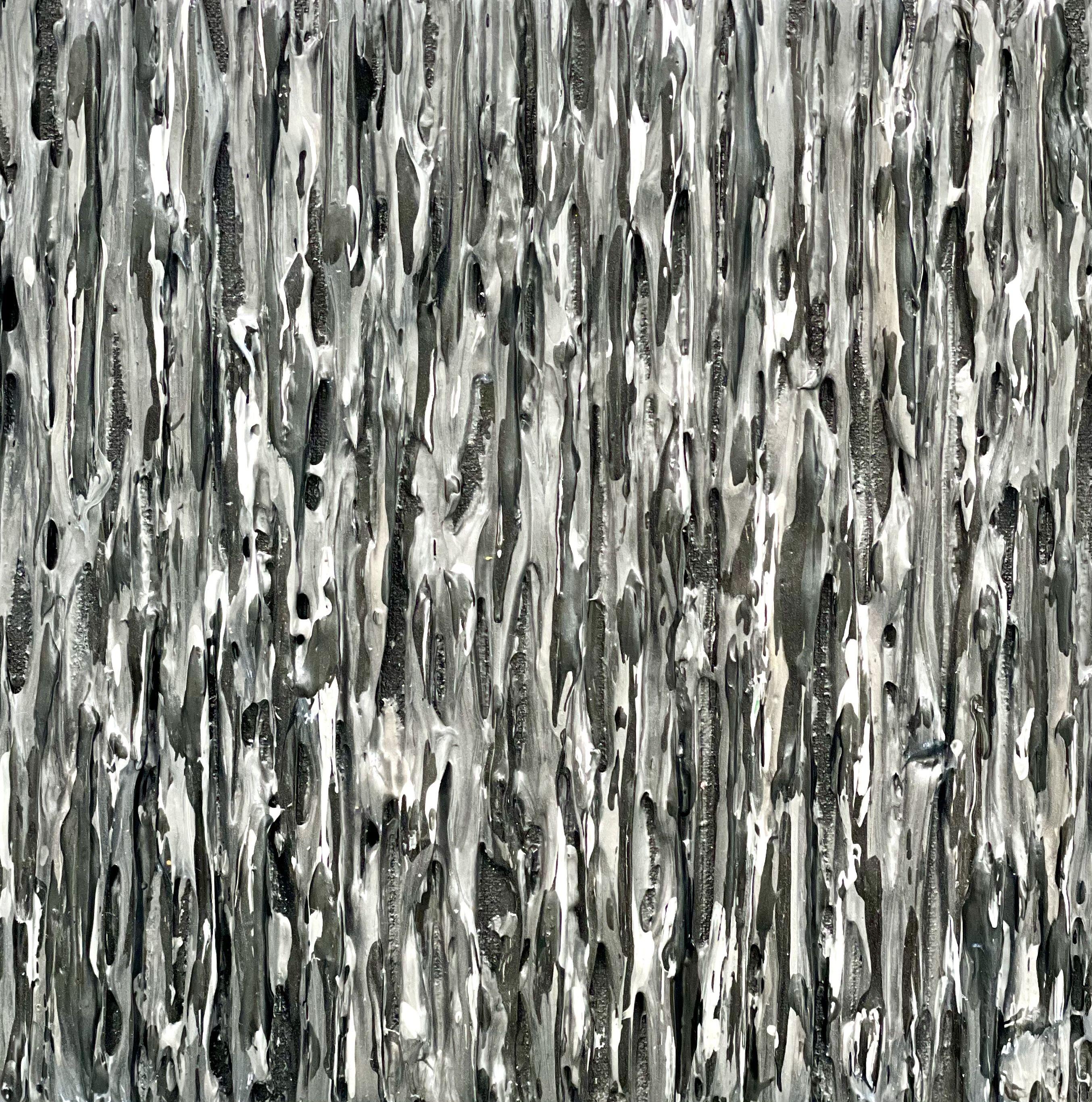 Daniela Pasqualini Abstract Painting - MELODIE MONOCROMATICHE- Brushed Pewter, Painting, Acrylic on Canvas
