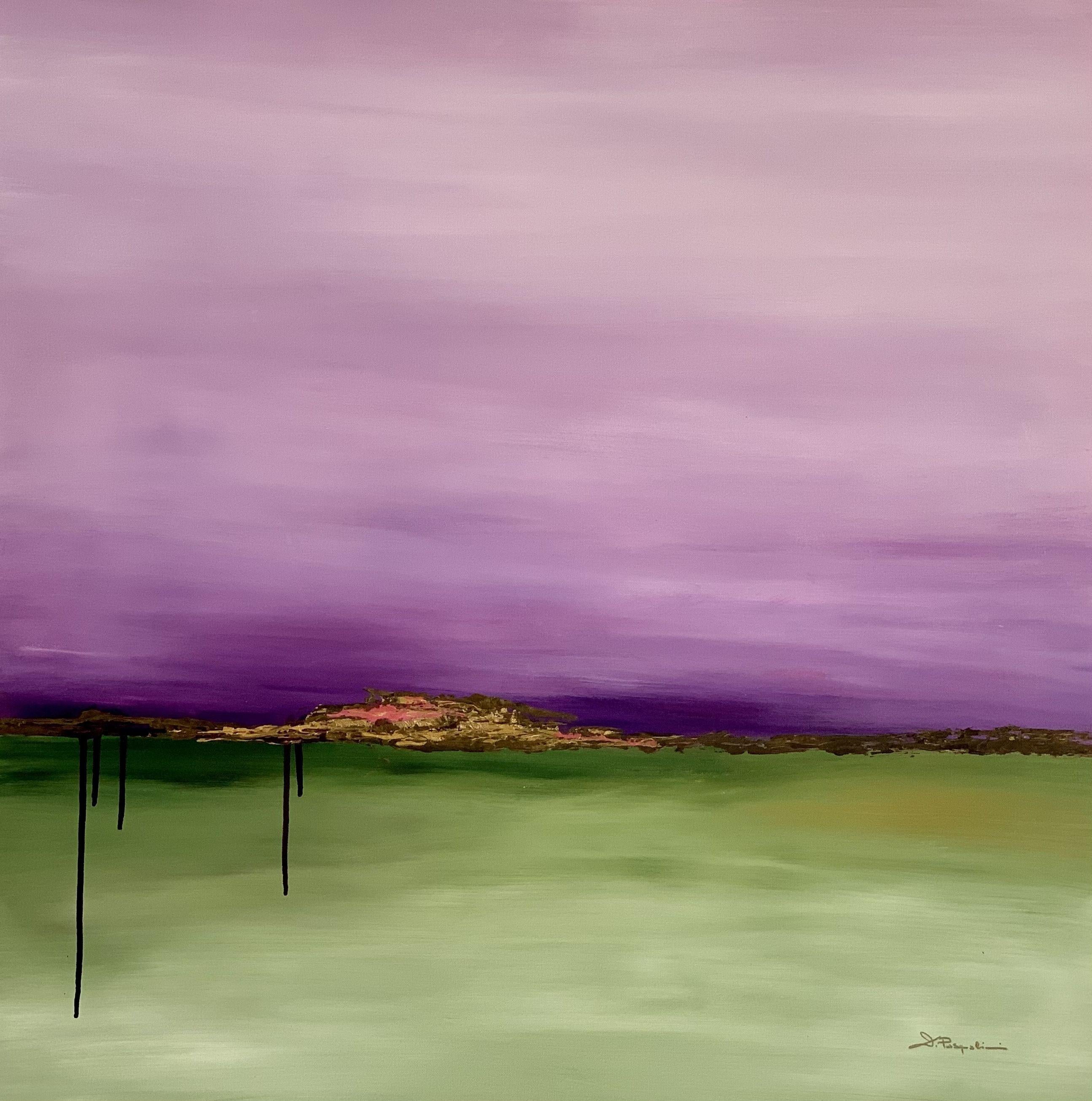 Daniela Pasqualini Abstract Painting - Paesaggio Poetico- Purple( Poetic Landscape), Painting, Acrylic on Canvas