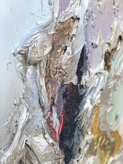 Paysage poétique magenta, peinture, acrylique sur toile