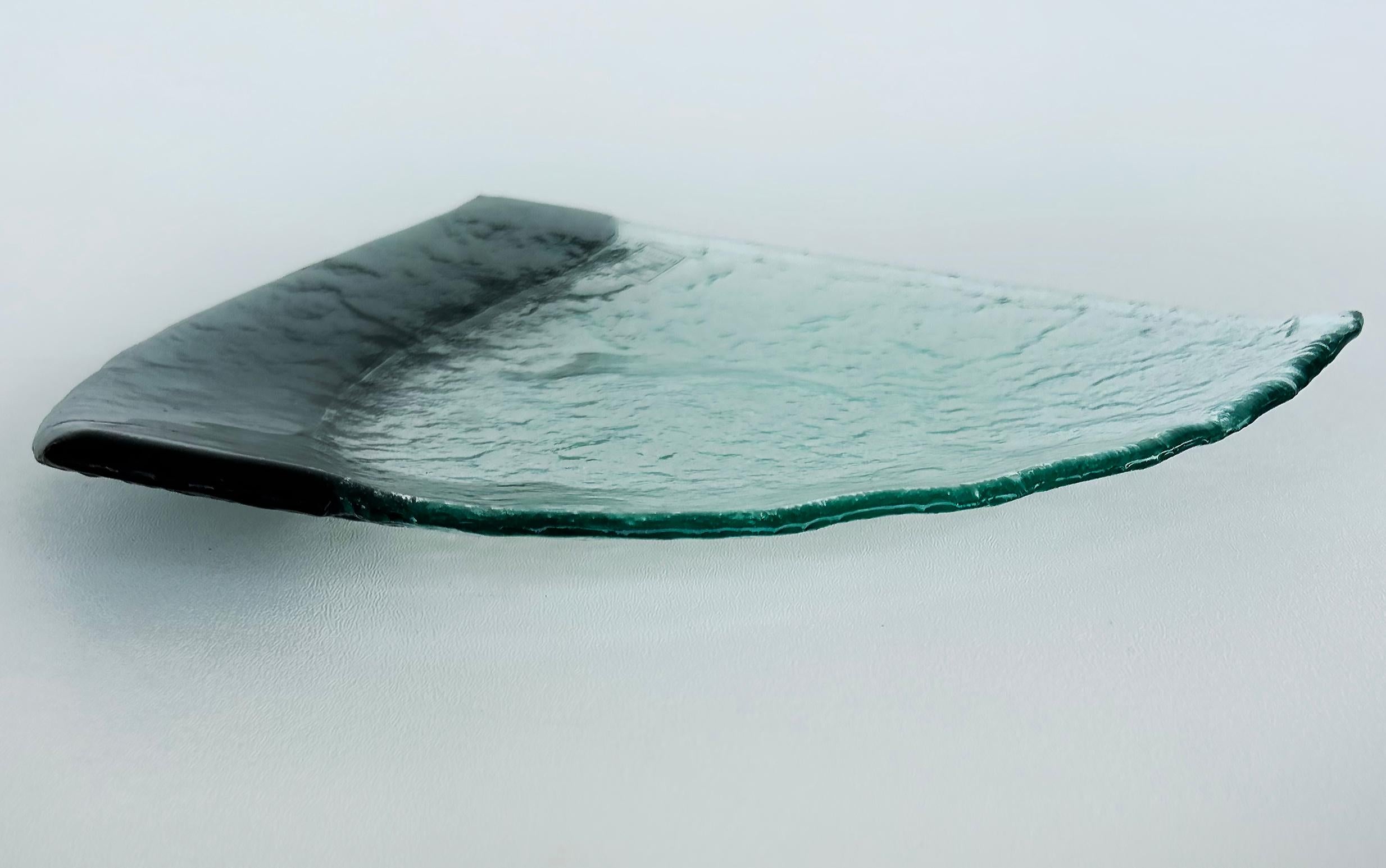 Daniela Poletti Vetrofuso Murano Glas Sushi-Teller, Blattsilber Satz von 6 (Muranoglas) im Angebot