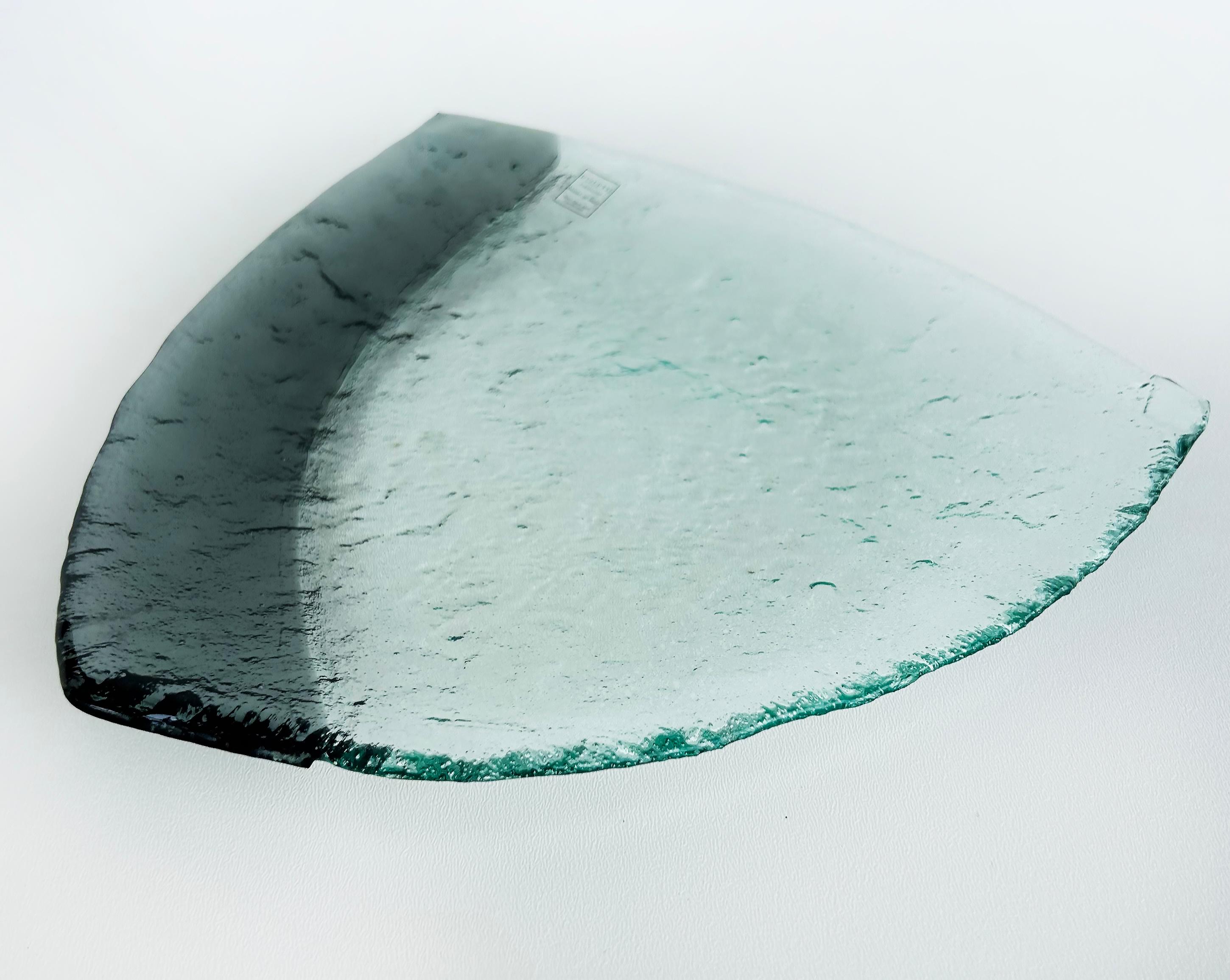 Daniela Poletti Vetrofuso Murano Glas Sushi-Teller, Blattsilber Satz von 6 im Angebot 2