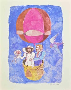 A Meeting in the Air - Lithograph by Daniela Romano - 1990s