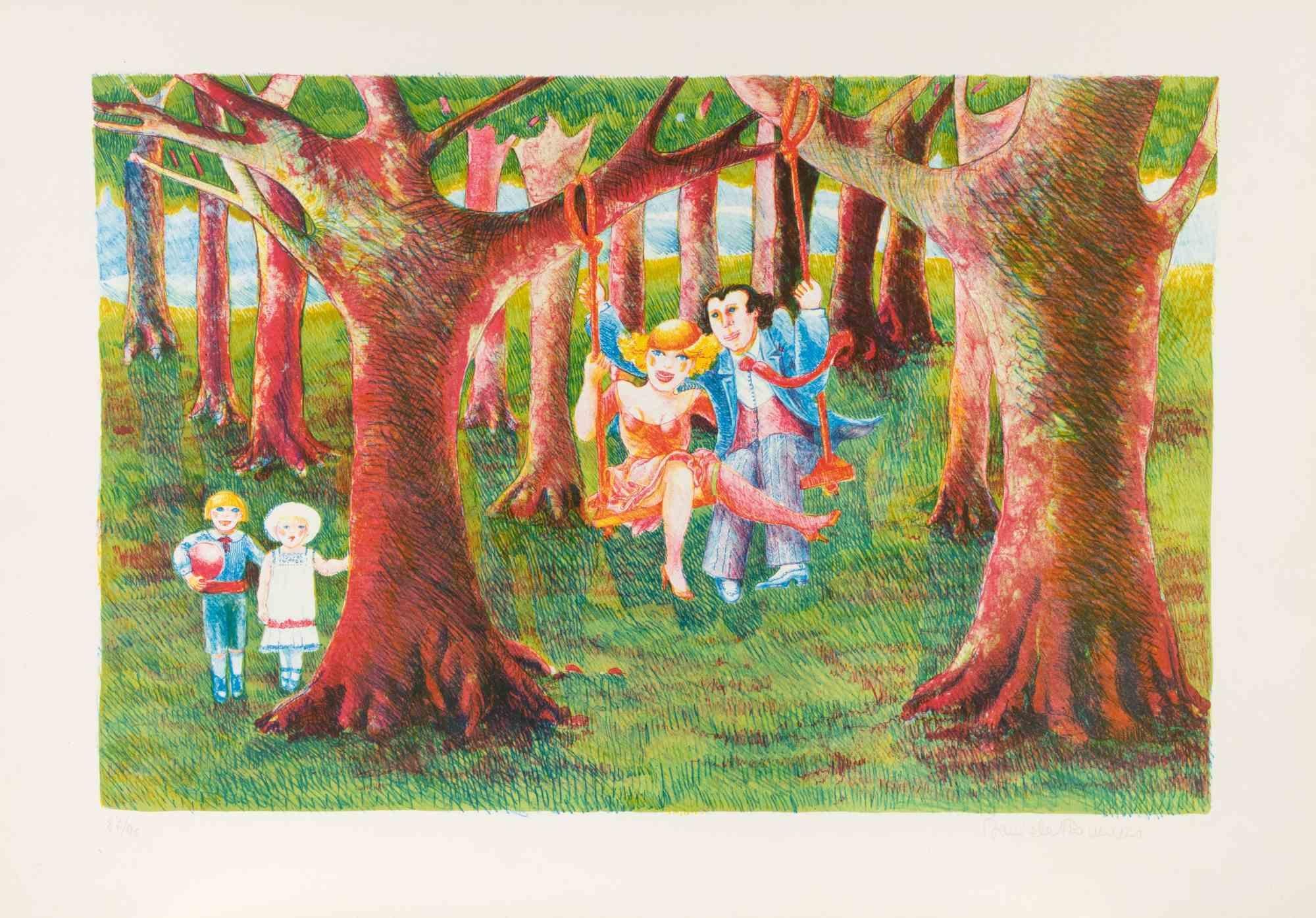 Color Lithograph realized by Daniela Romano.

Hand signed and numbered in pencil.

Edition of 90.

Very good condition.