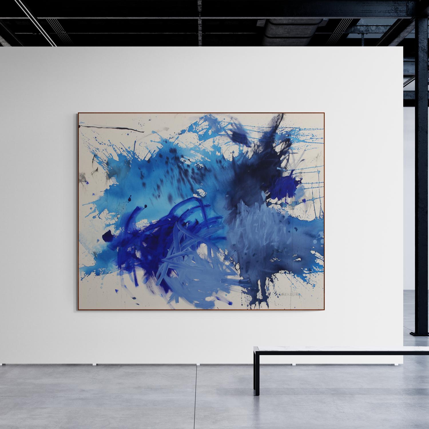 Todo va a ir bien (Pintura abstracta) - Abstract Painting Azul de Daniela Schweinsberg