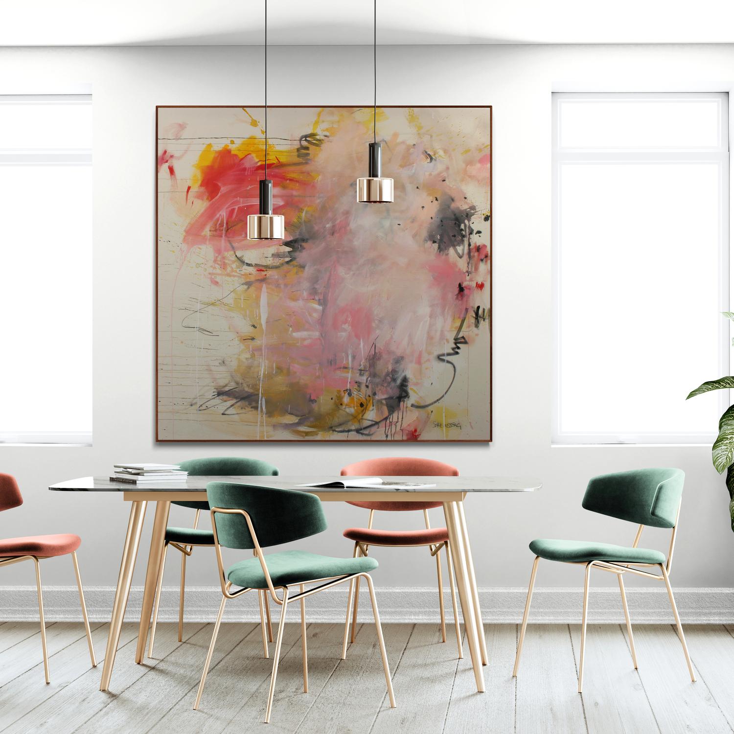Chuchotements gestuels (peinture abstraite) - Abstrait Painting par Daniela Schweinsberg