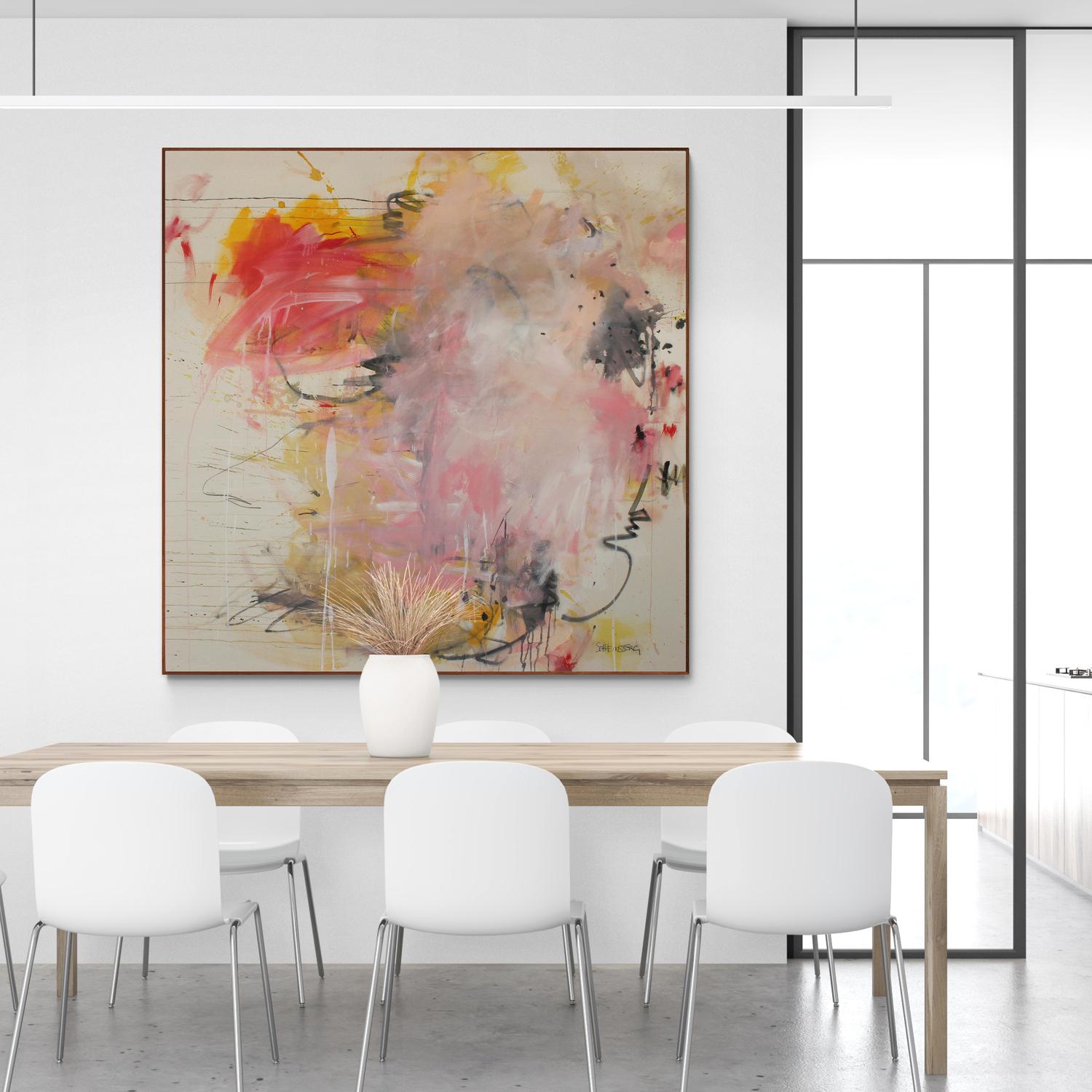 Chuchotements gestuels (peinture abstraite) - Marron Abstract Painting par Daniela Schweinsberg