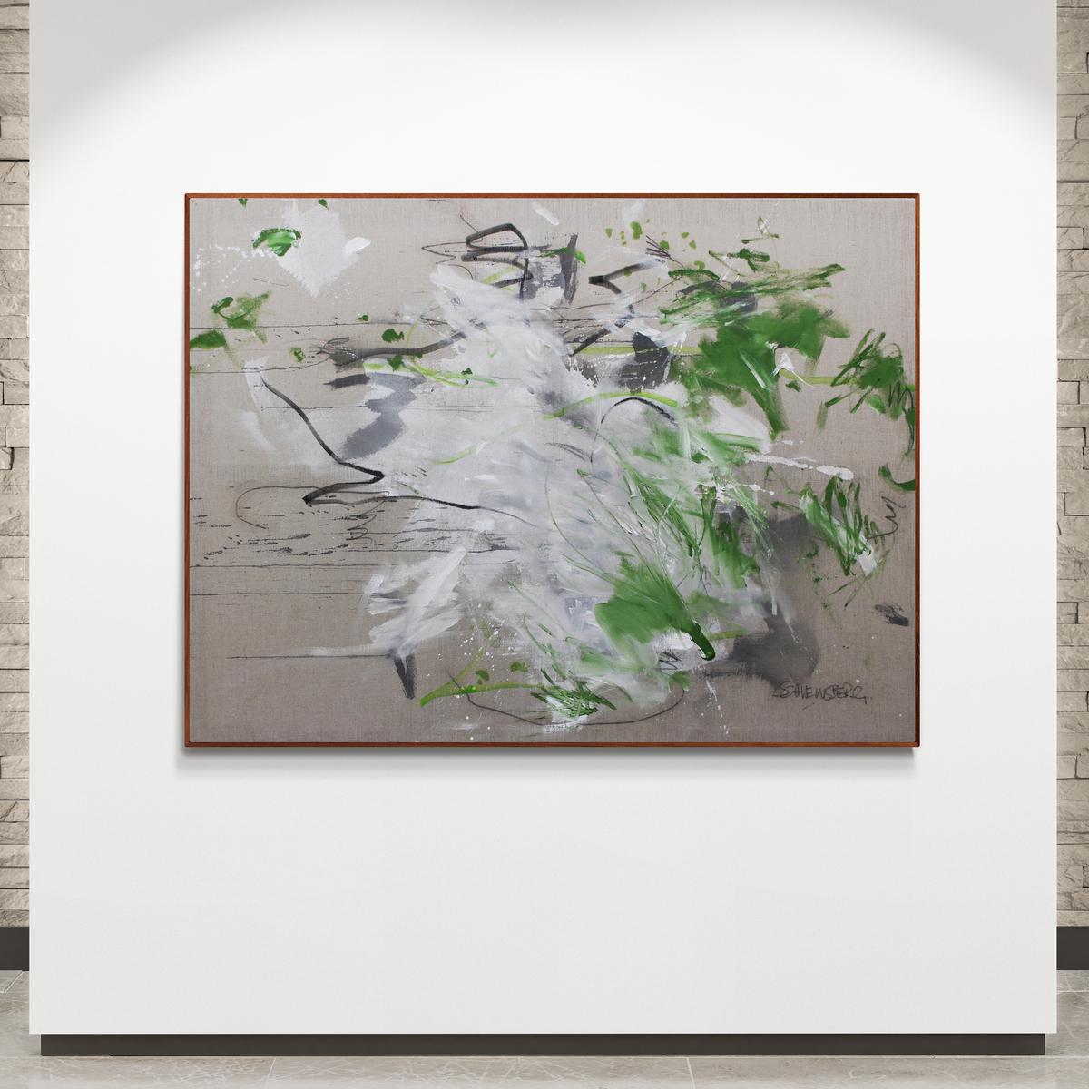 Greene & Greene Lightene (peinture abstraite) - Gris Abstract Painting par Daniela Schweinsberg