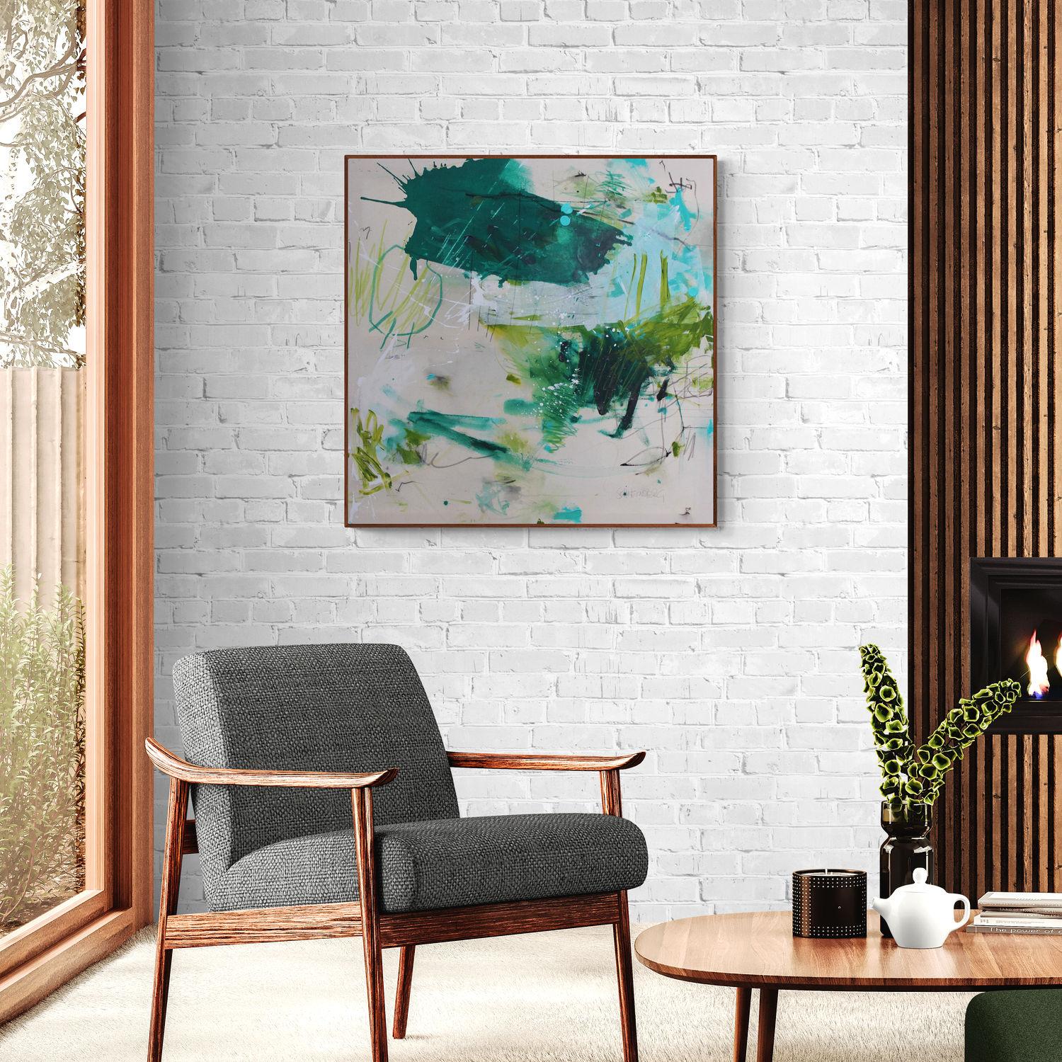 Habitat (Dove vive il verde) (Pittura astratta) - Painting Espressionismo astratto di Daniela Schweinsberg