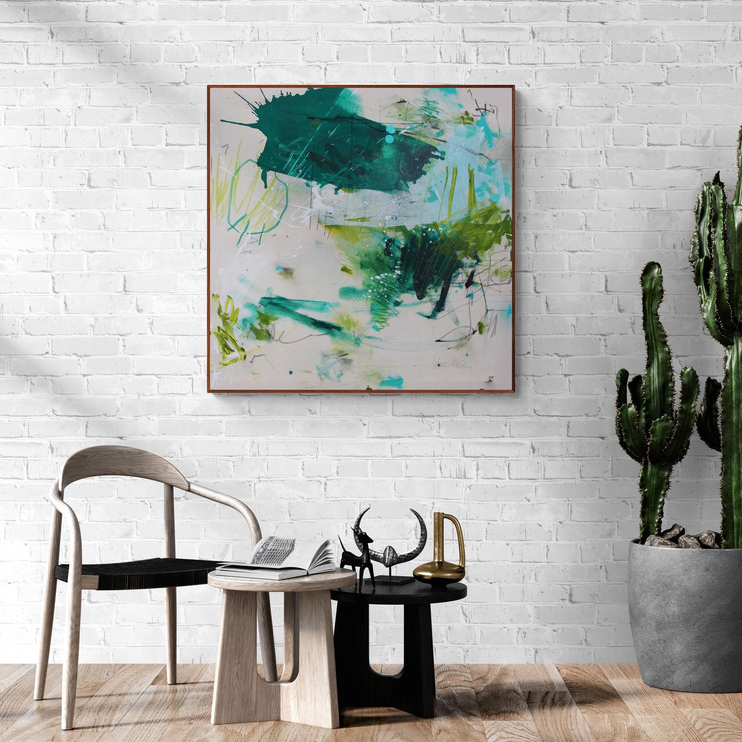 Habitat (Dove vive il verde) (Pittura astratta) - Abstract Painting Grigio di Daniela Schweinsberg