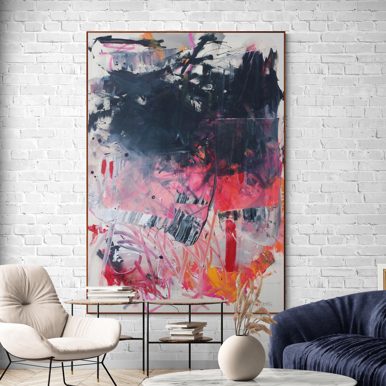 Ti amo ma mi fai impazzire (pittura astratta) - Painting di Daniela Schweinsberg