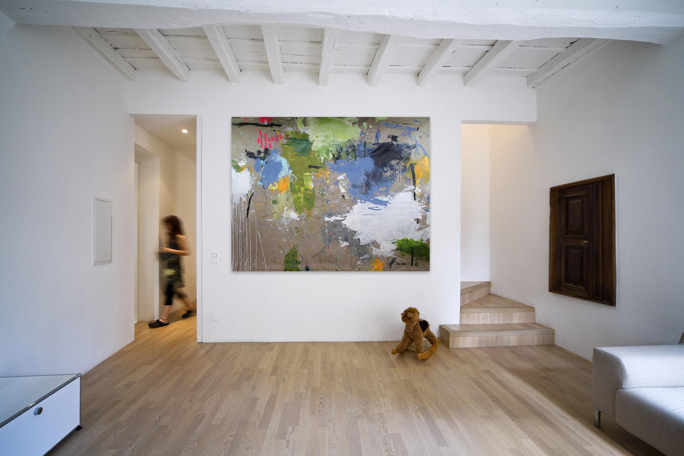 Interstellar Voyage II (pittura dell'Espressionismo astratto) - Painting di Daniela Schweinsberg