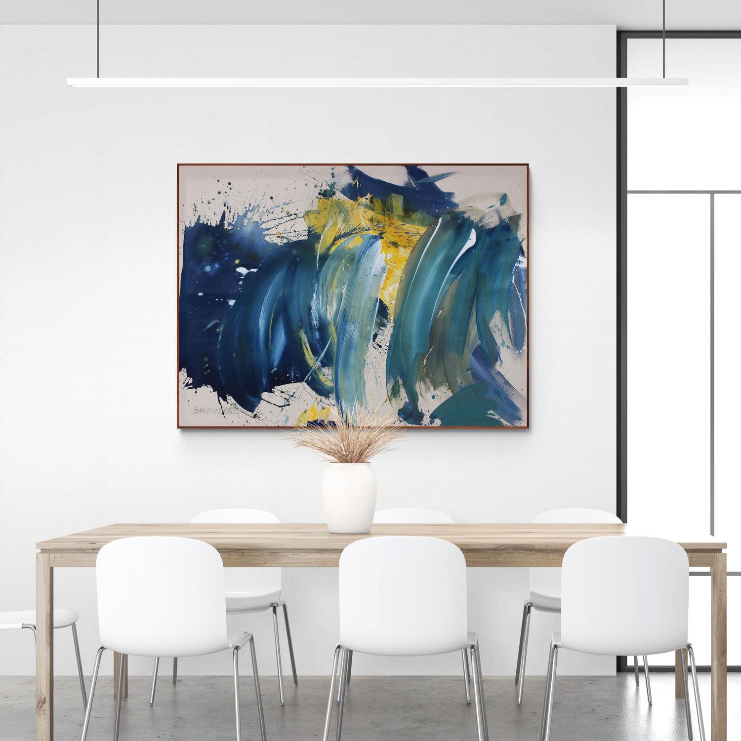 La nuit embrasse le jour (peinture abstraite) - Abstrait Painting par Daniela Schweinsberg