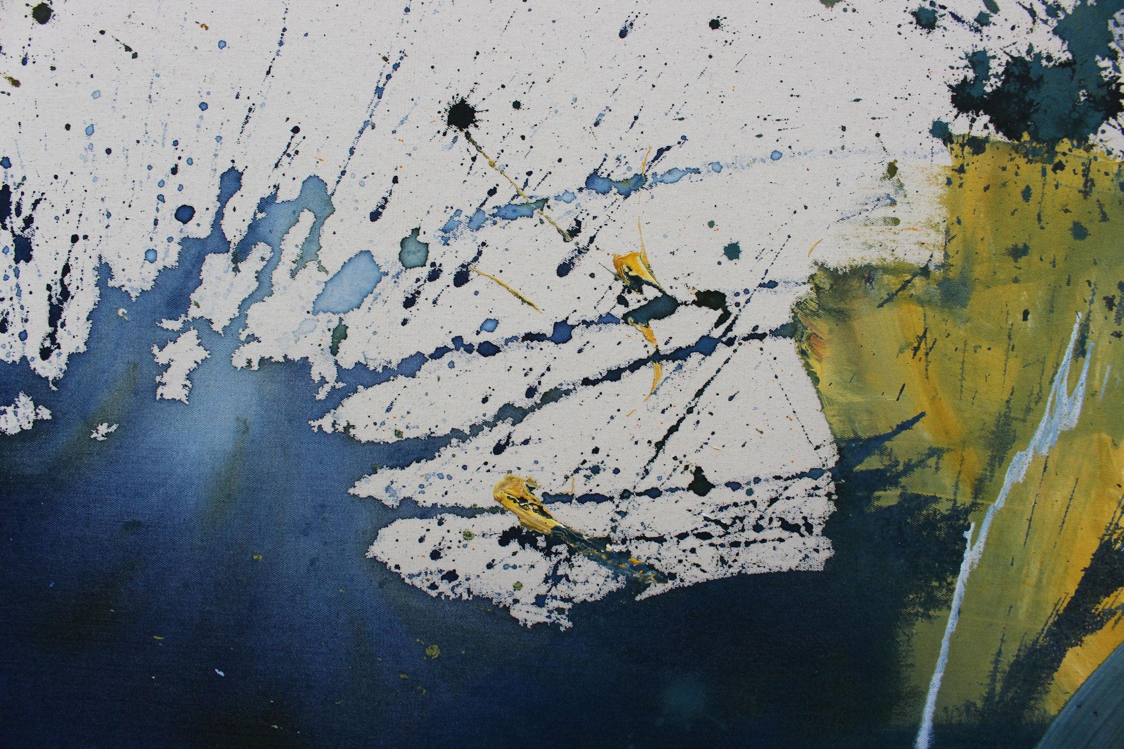 La nuit embrasse le jour (peinture abstraite) en vente 3